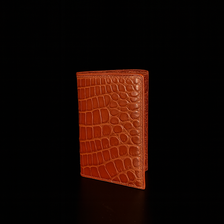 ORANGE CROCODILE LEATHER CARD HOLDER