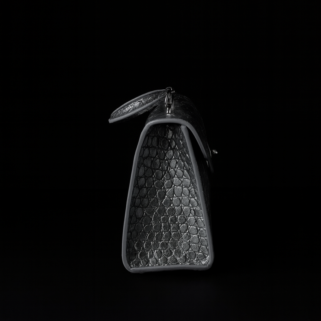SILVER HANDMADE GENUINE CROCODILE BAG