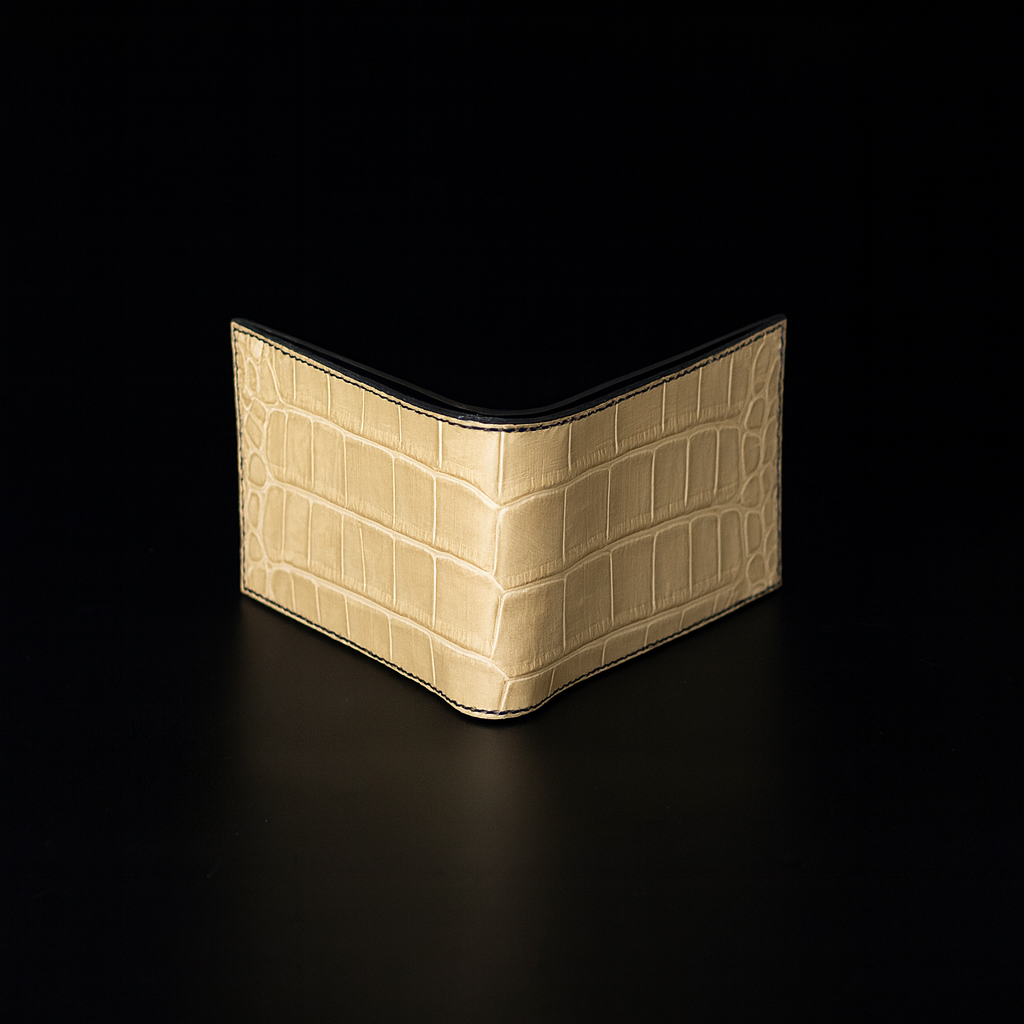 Beige Crocodile leather wallet