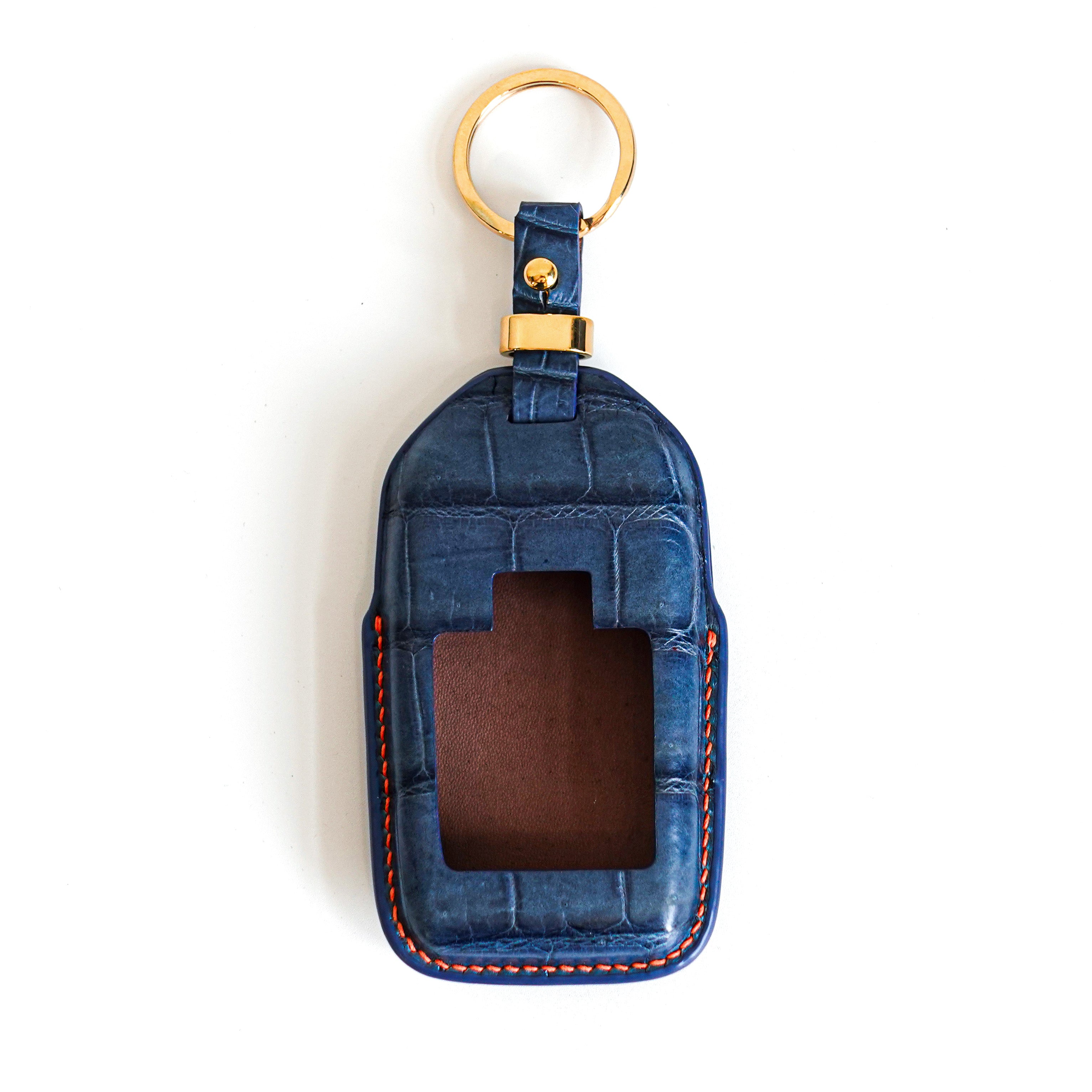 BLUE HANDMADE LEATHER KEY CASE FOR ROLLS ROYCE