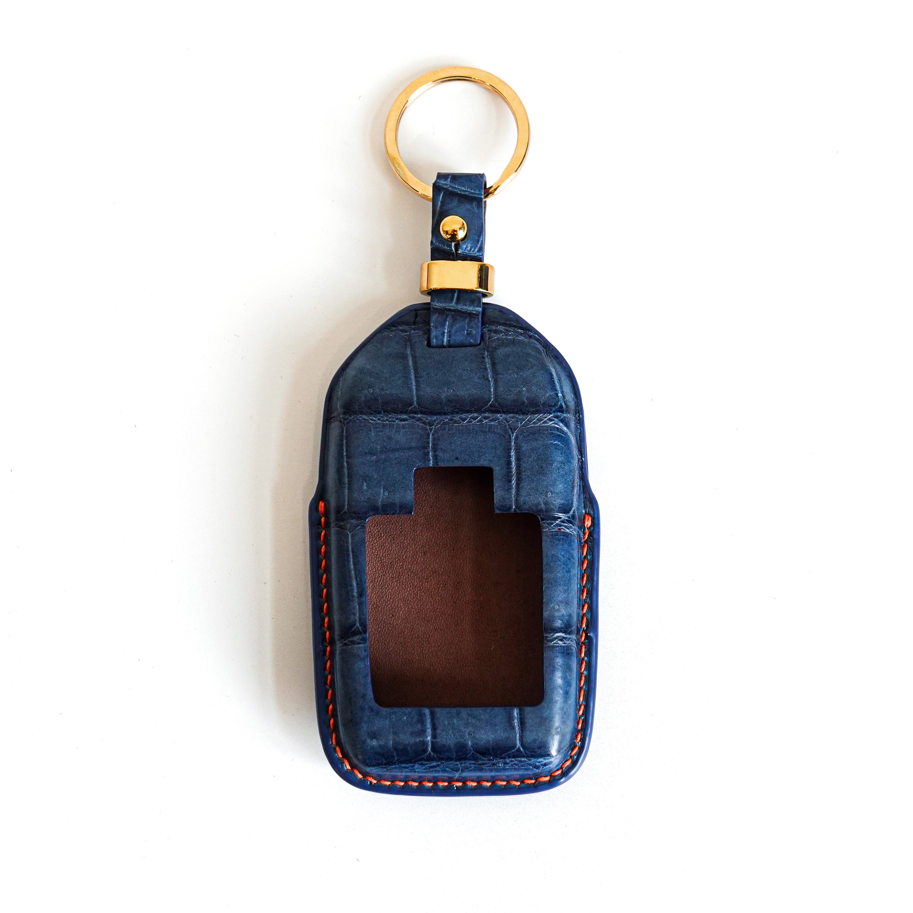 BLUE HANDMADE LEATHER KEY CASE FOR ROLLS ROYCE