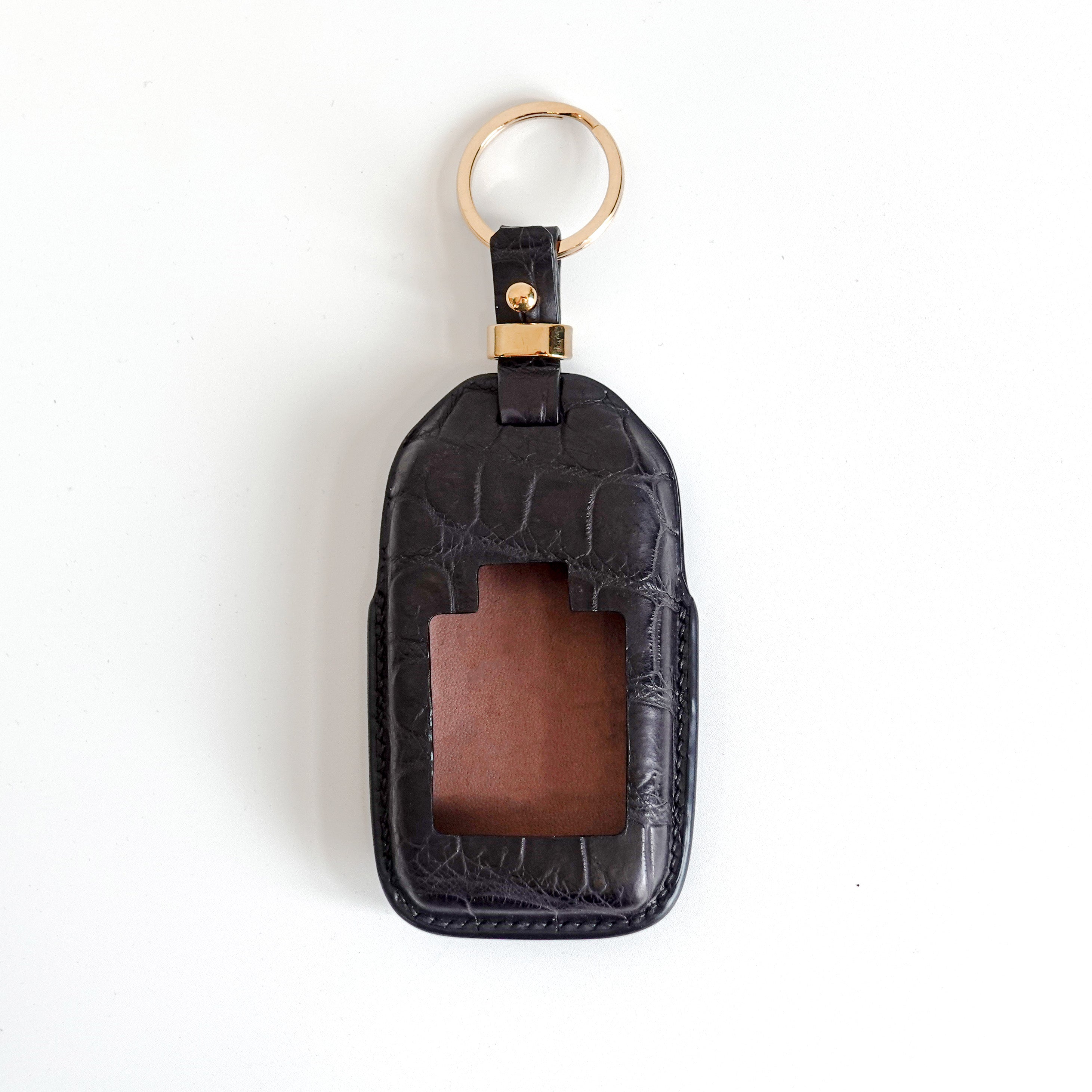 BLACK HANDMADE LEATHER KEY CASE FOR ROLLS ROYCE