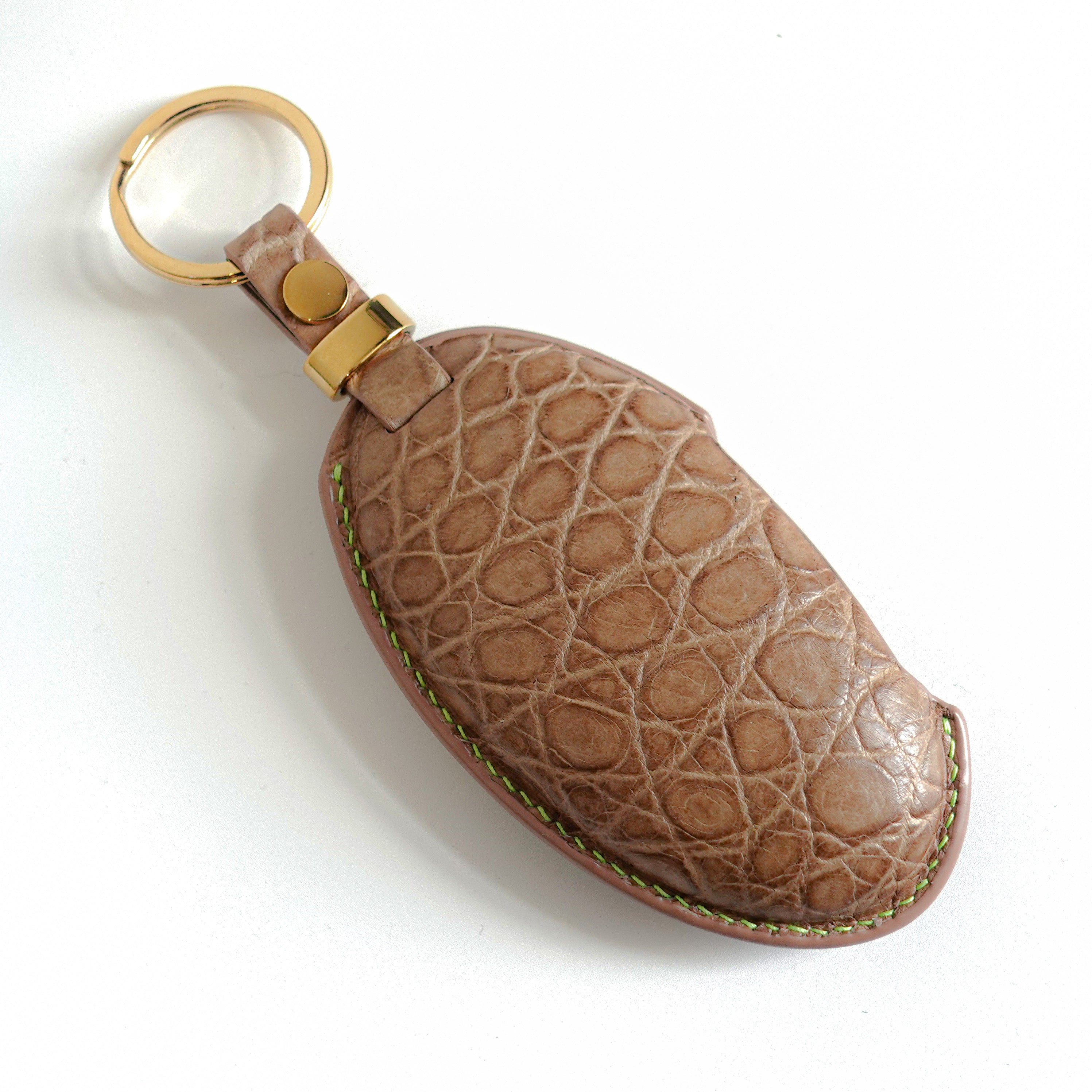 TAN BROWN HANDMADE LEATHER KEY CASE FOR HYUNDAI