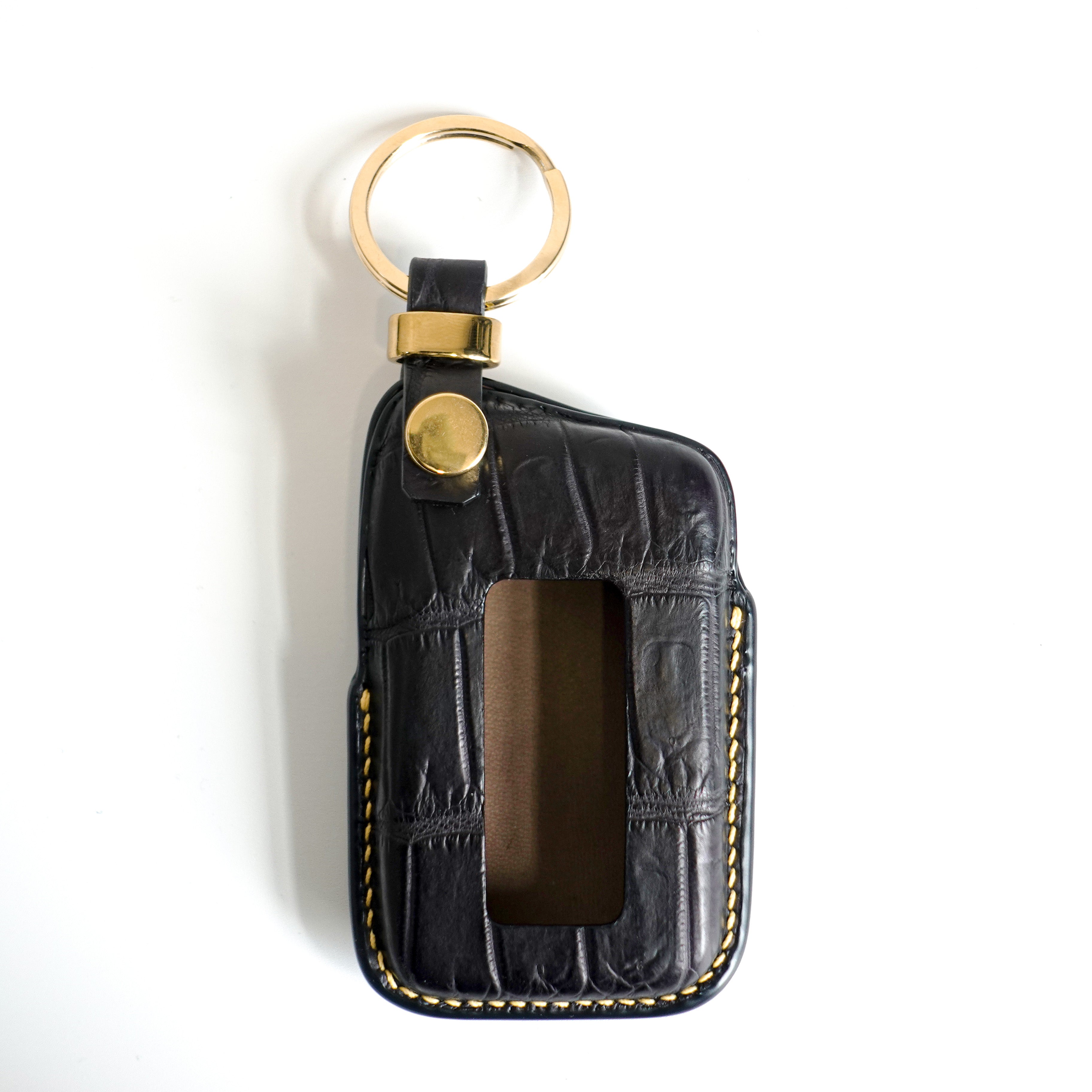BLACK HANDMADE LEATHER KEY CASE FOR LEXUS