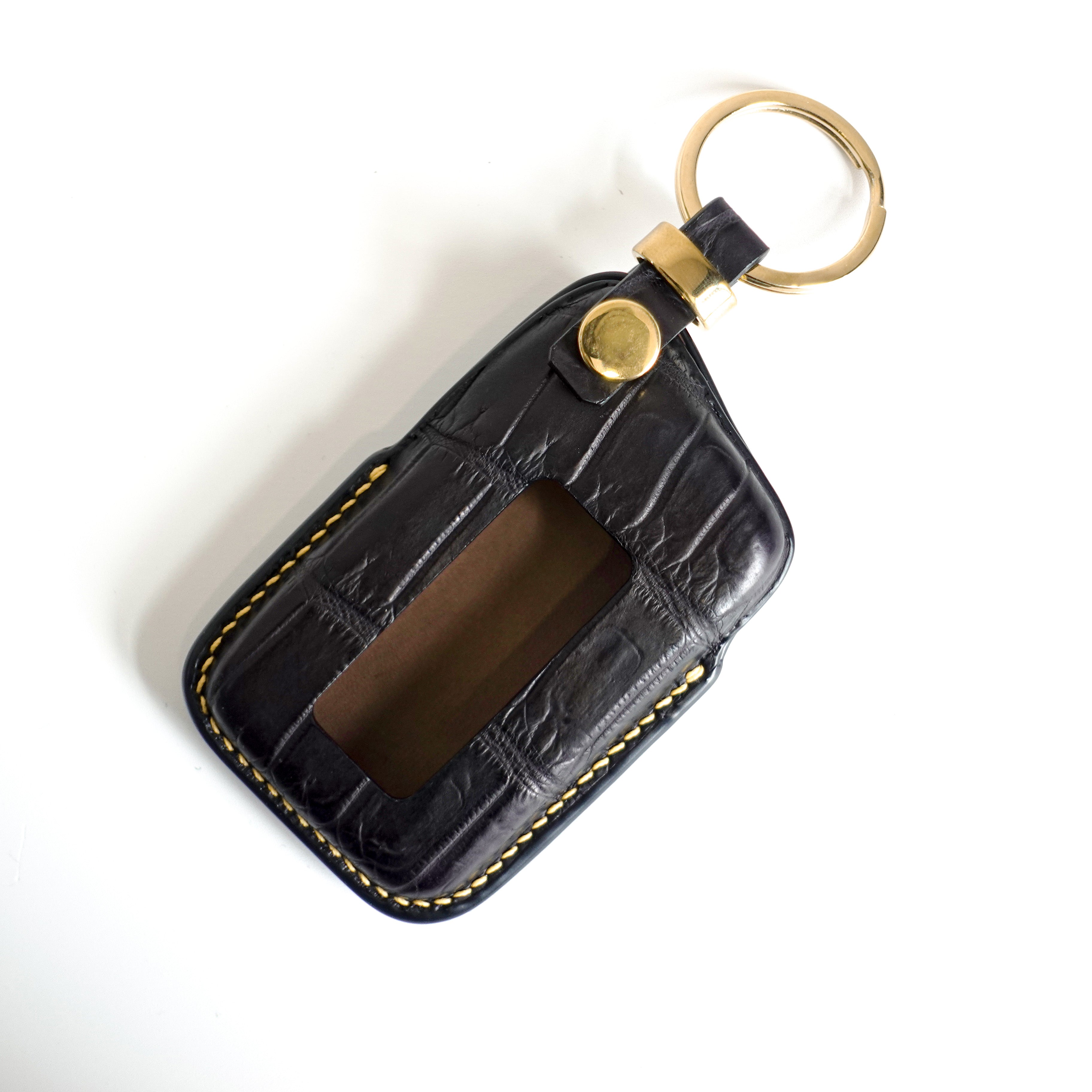 BLACK HANDMADE LEATHER KEY CASE FOR LEXUS