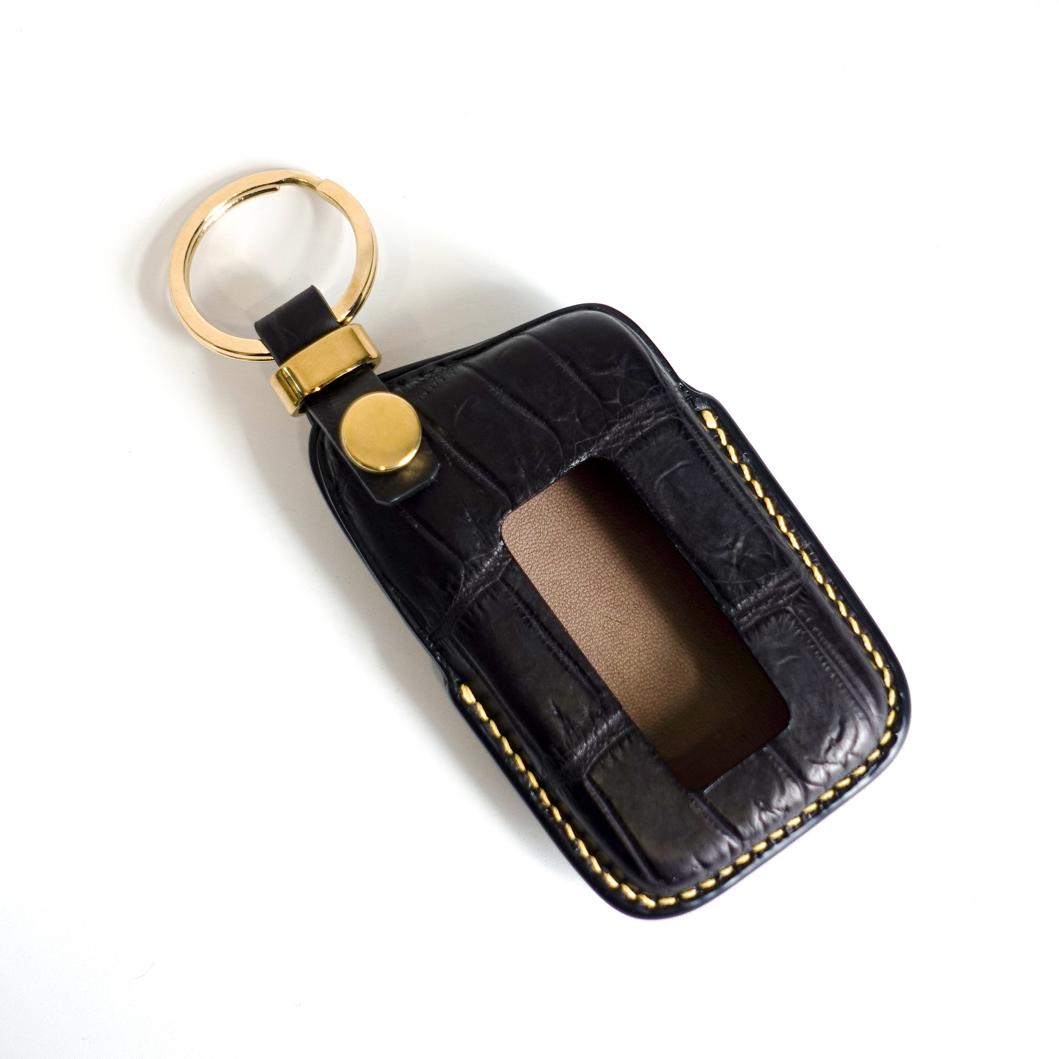 BLACK HANDMADE LEATHER KEY CASE FOR LEXUS