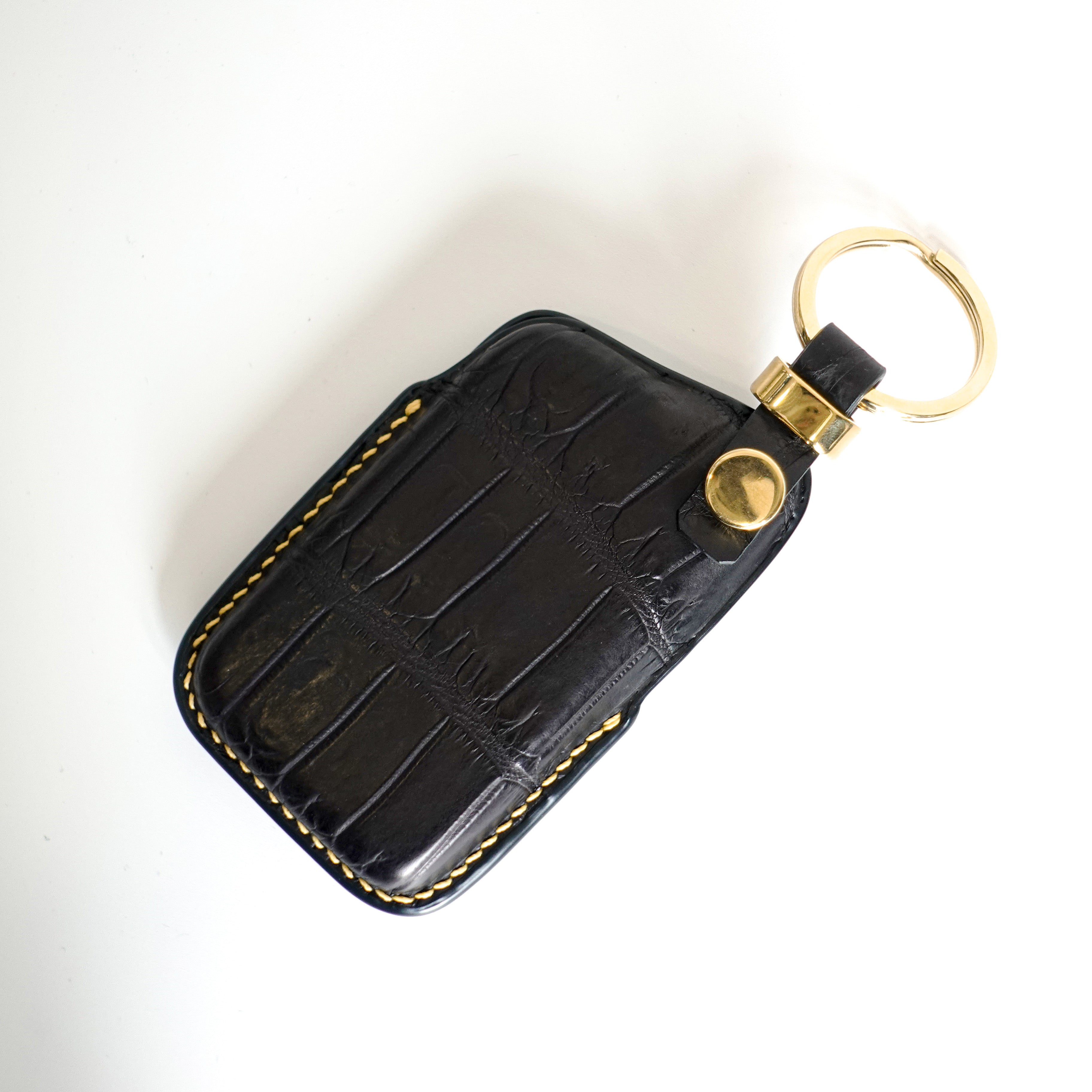 BLACK HANDMADE LEATHER KEY CASE FOR LEXUS
