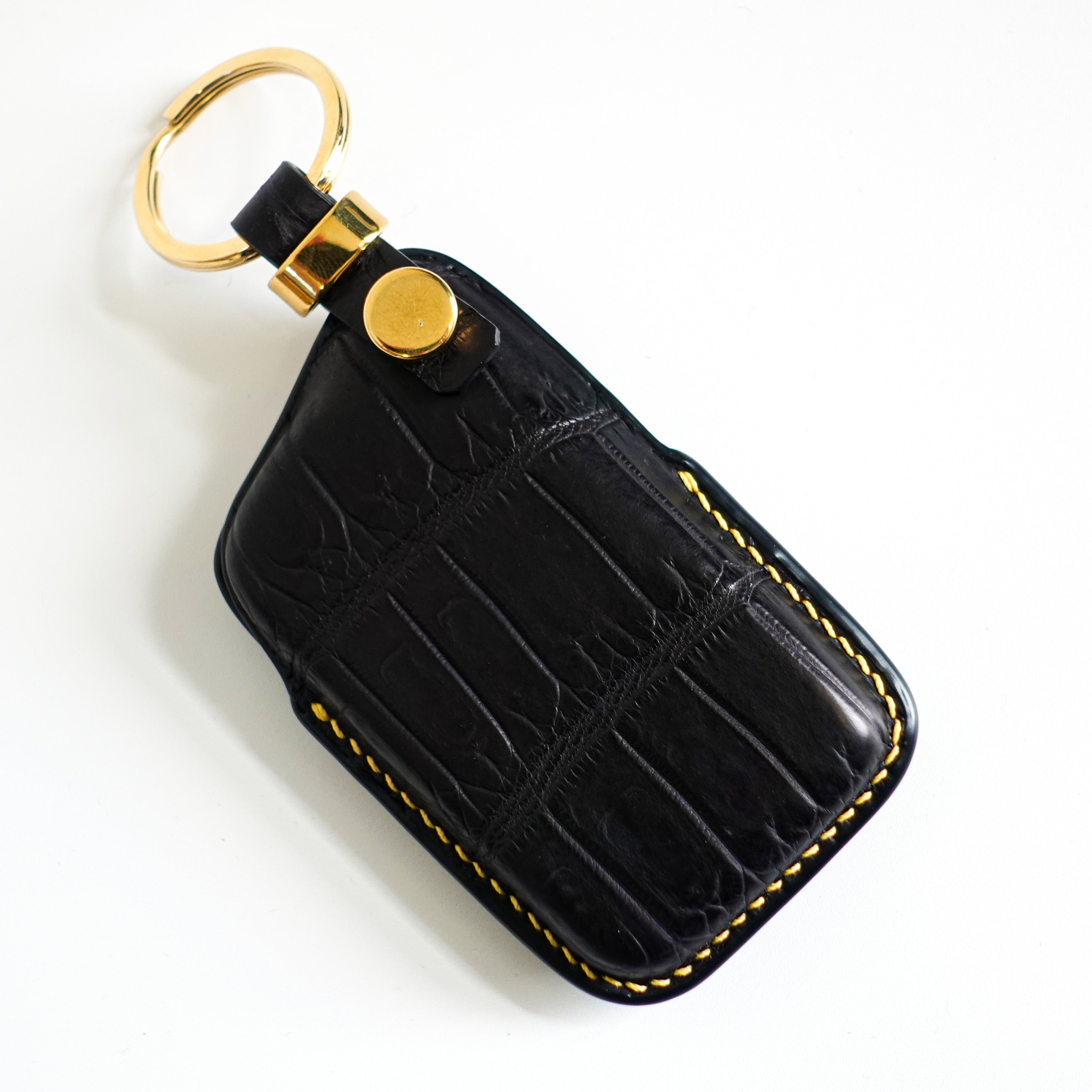 BLACK HANDMADE LEATHER KEY CASE FOR LEXUS