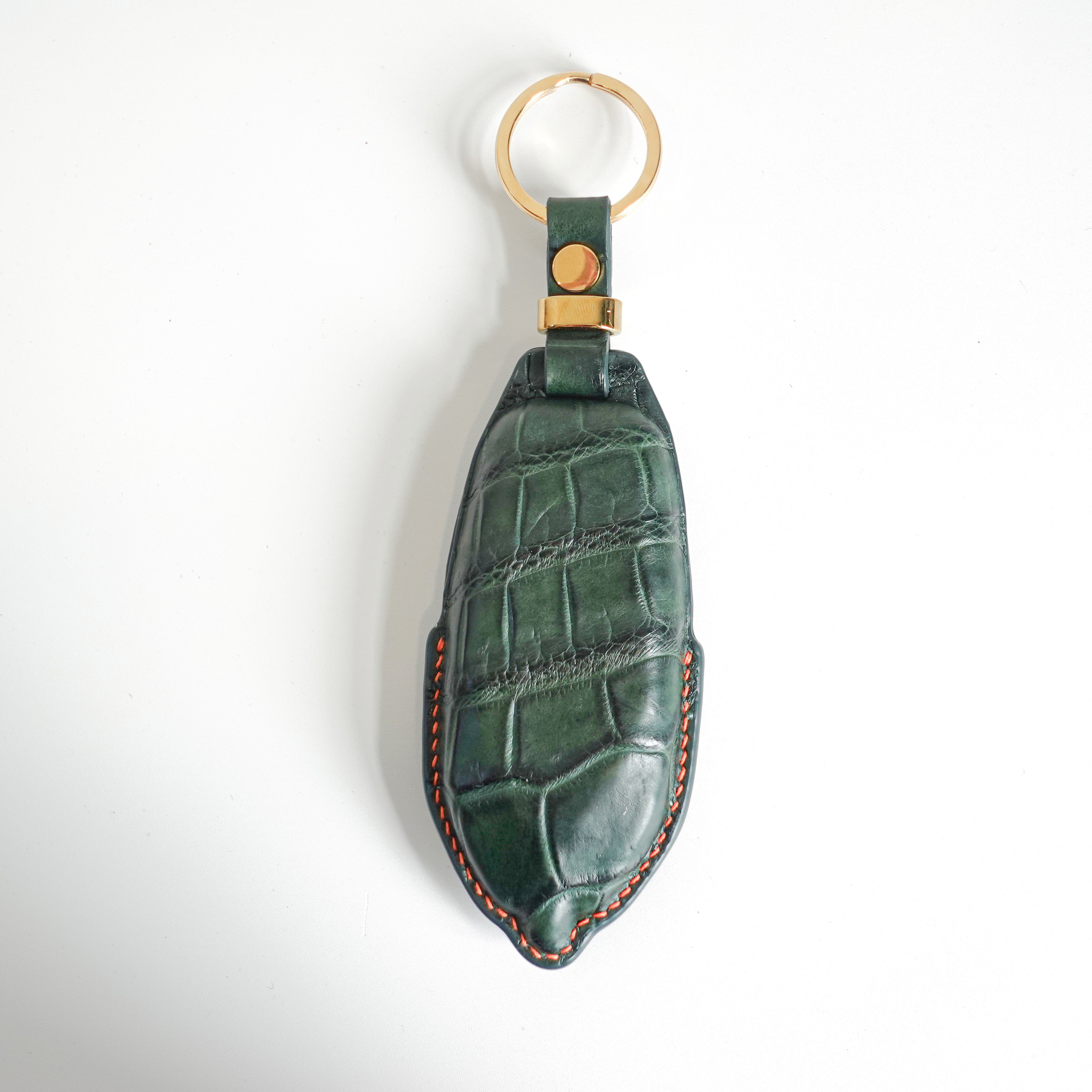 GREEN HANDMADE LEATHER KEY CASE FOR LAMBORGHINI