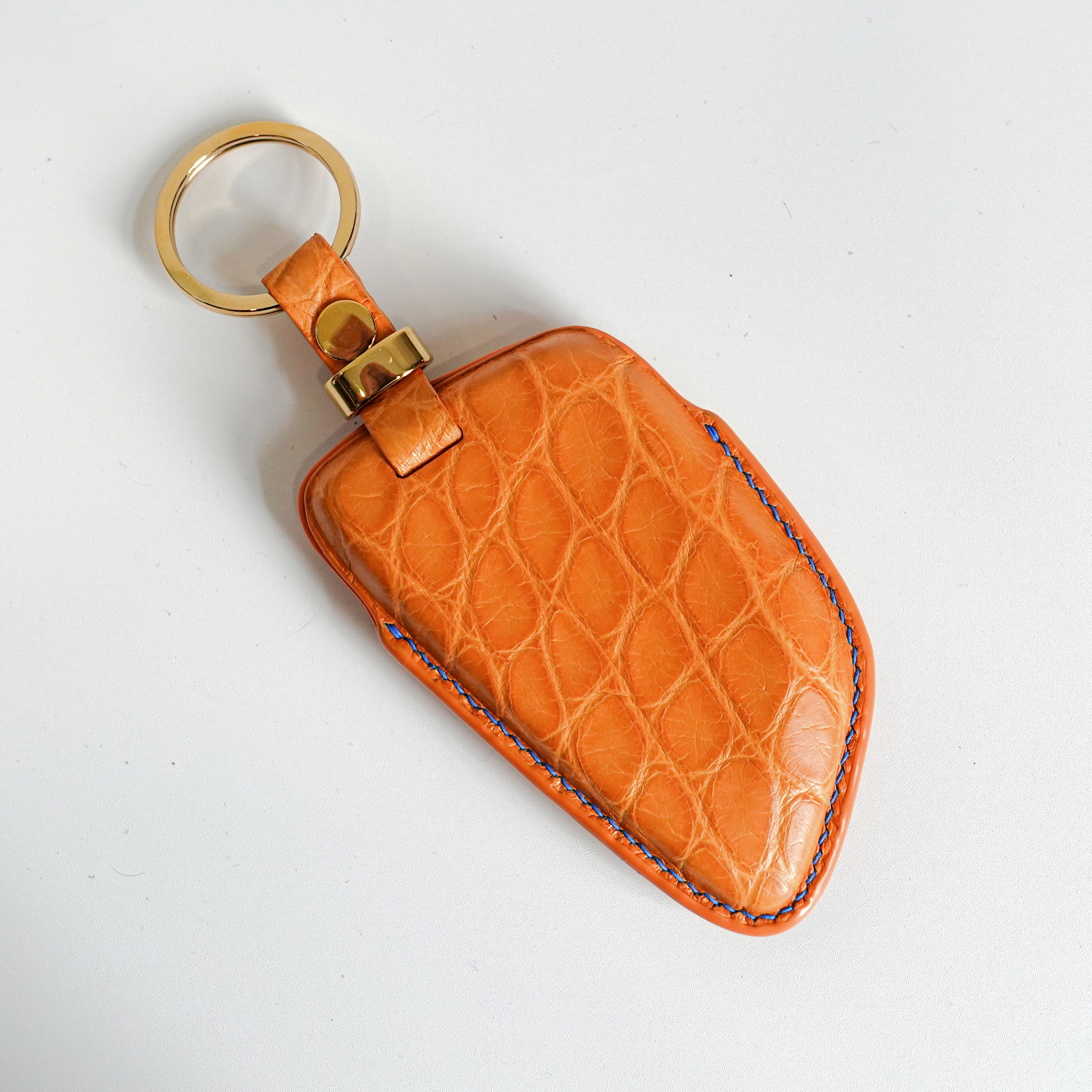 ORANGE HANDMADE LEATHER KEY CASE FOR BMW