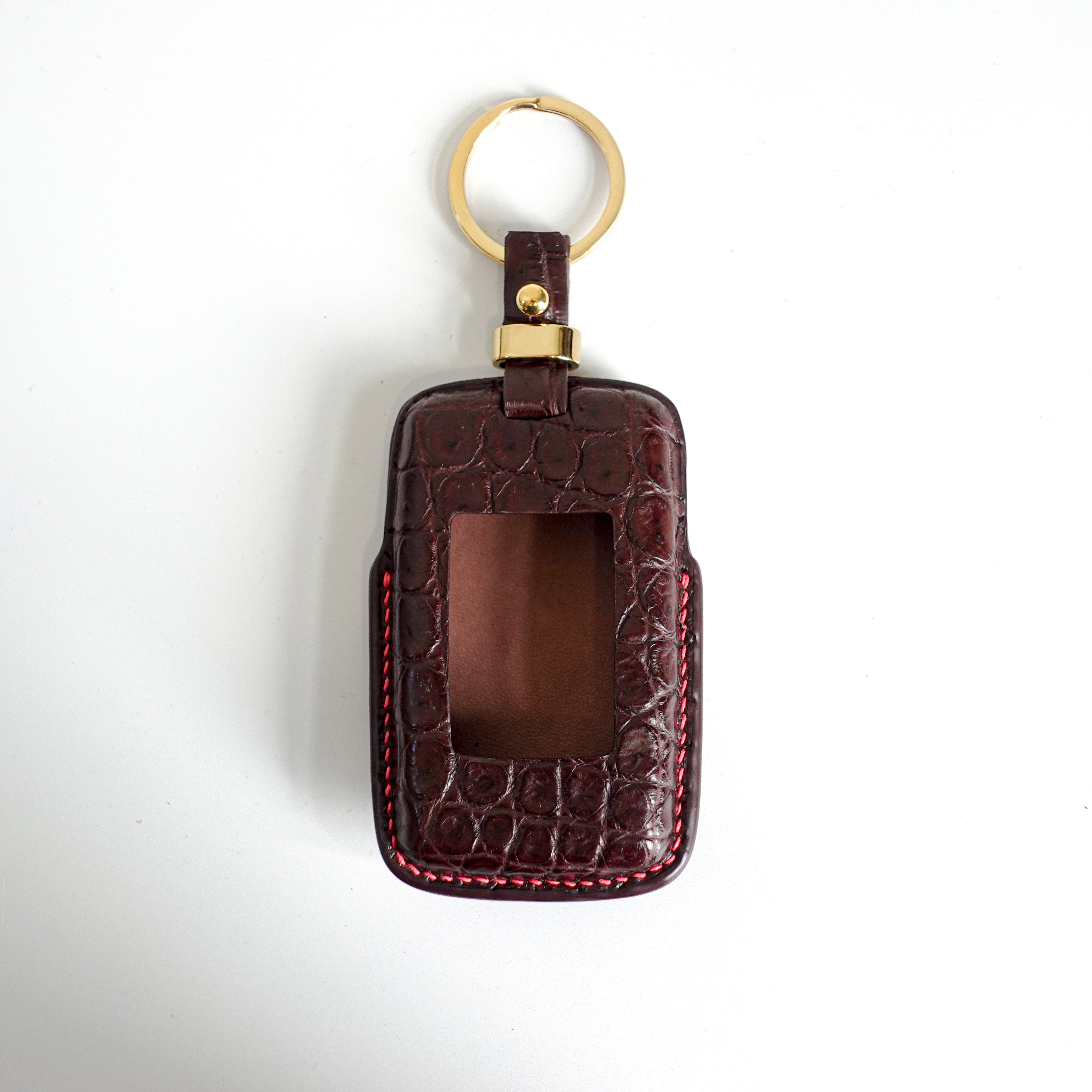 BROWN HANDMADE LEATHER KEY CASE FOR LAND ROVER
