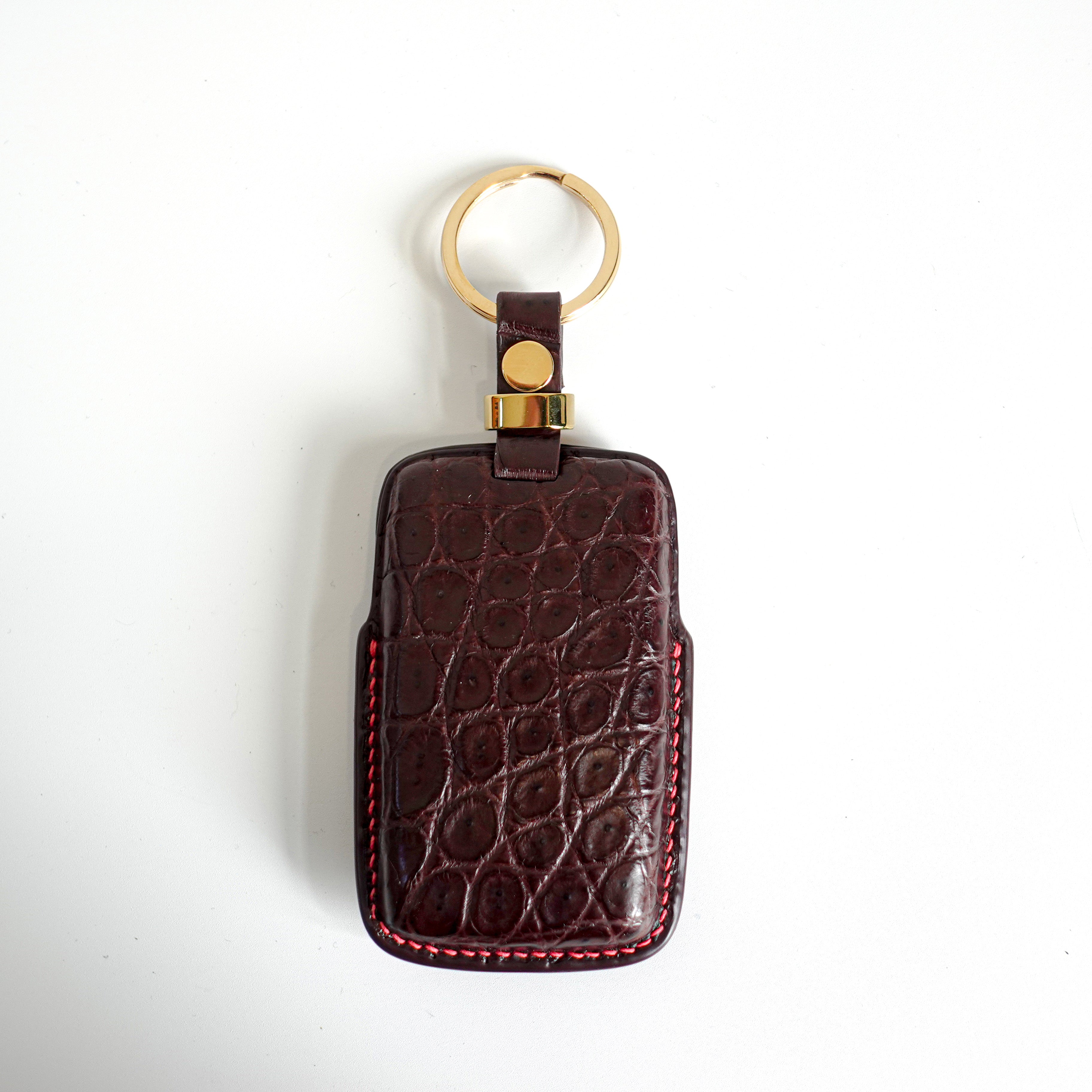 BROWN HANDMADE LEATHER KEY CASE FOR LAND ROVER