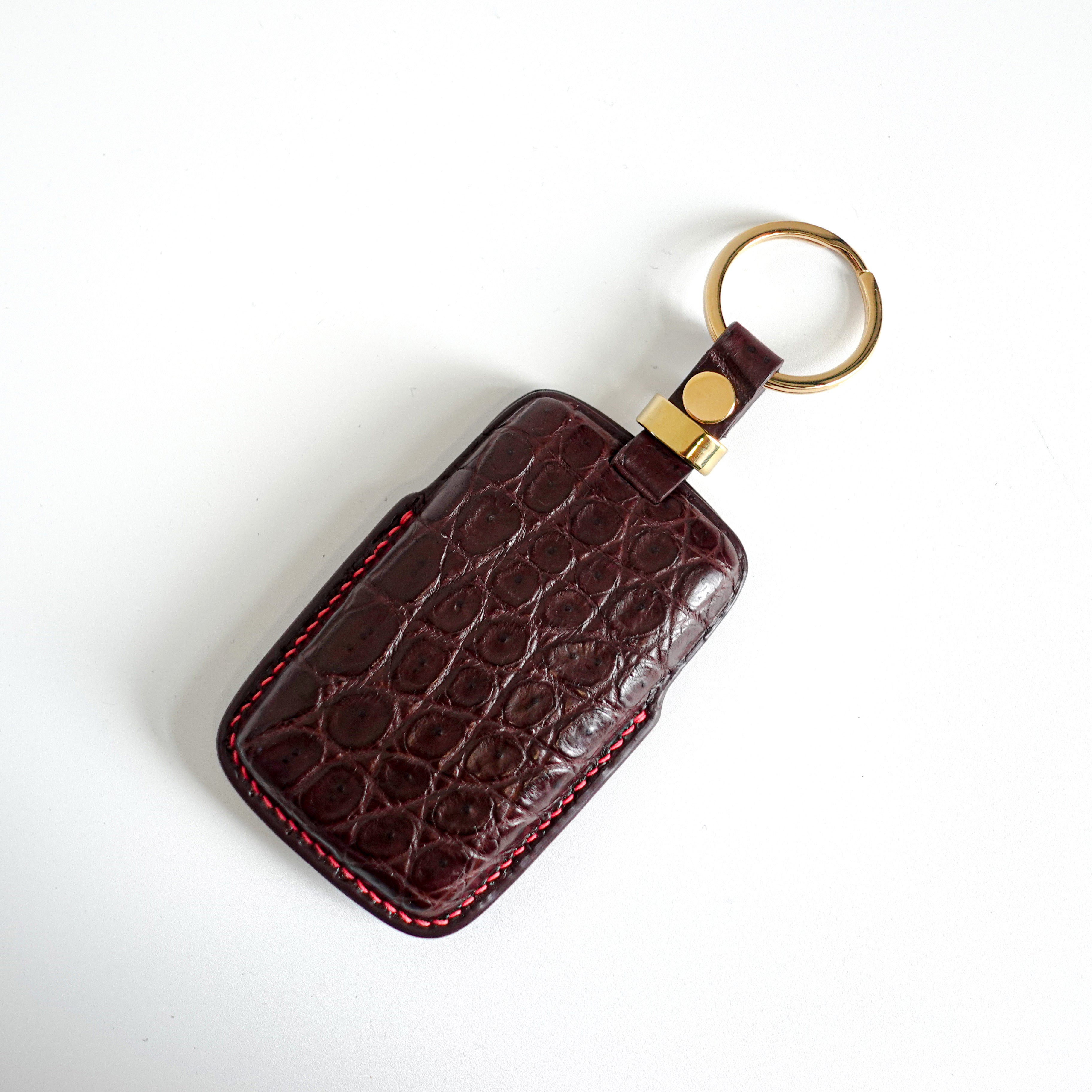 BROWN HANDMADE LEATHER KEY CASE FOR LAND ROVER