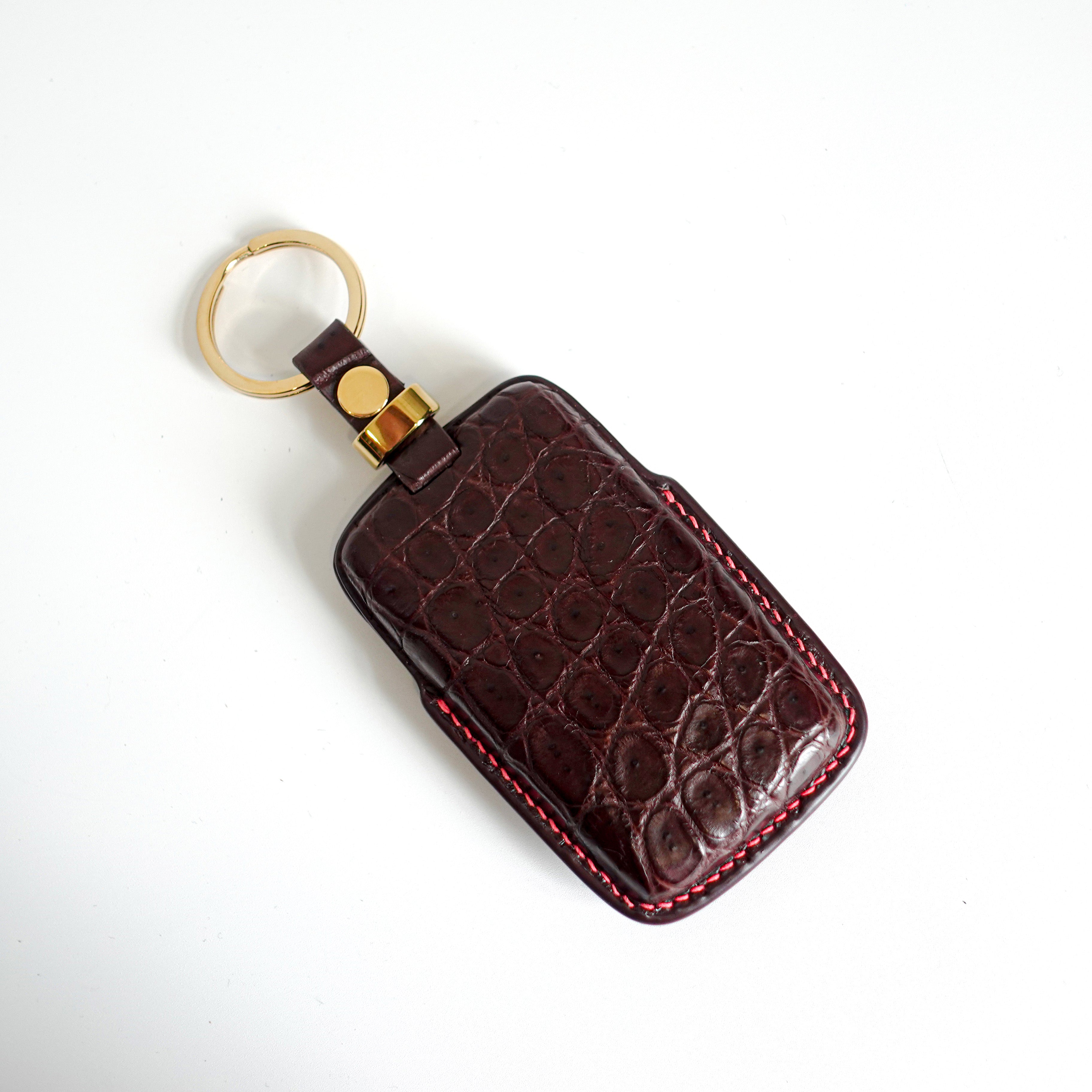 BROWN HANDMADE LEATHER KEY CASE FOR LAND ROVER