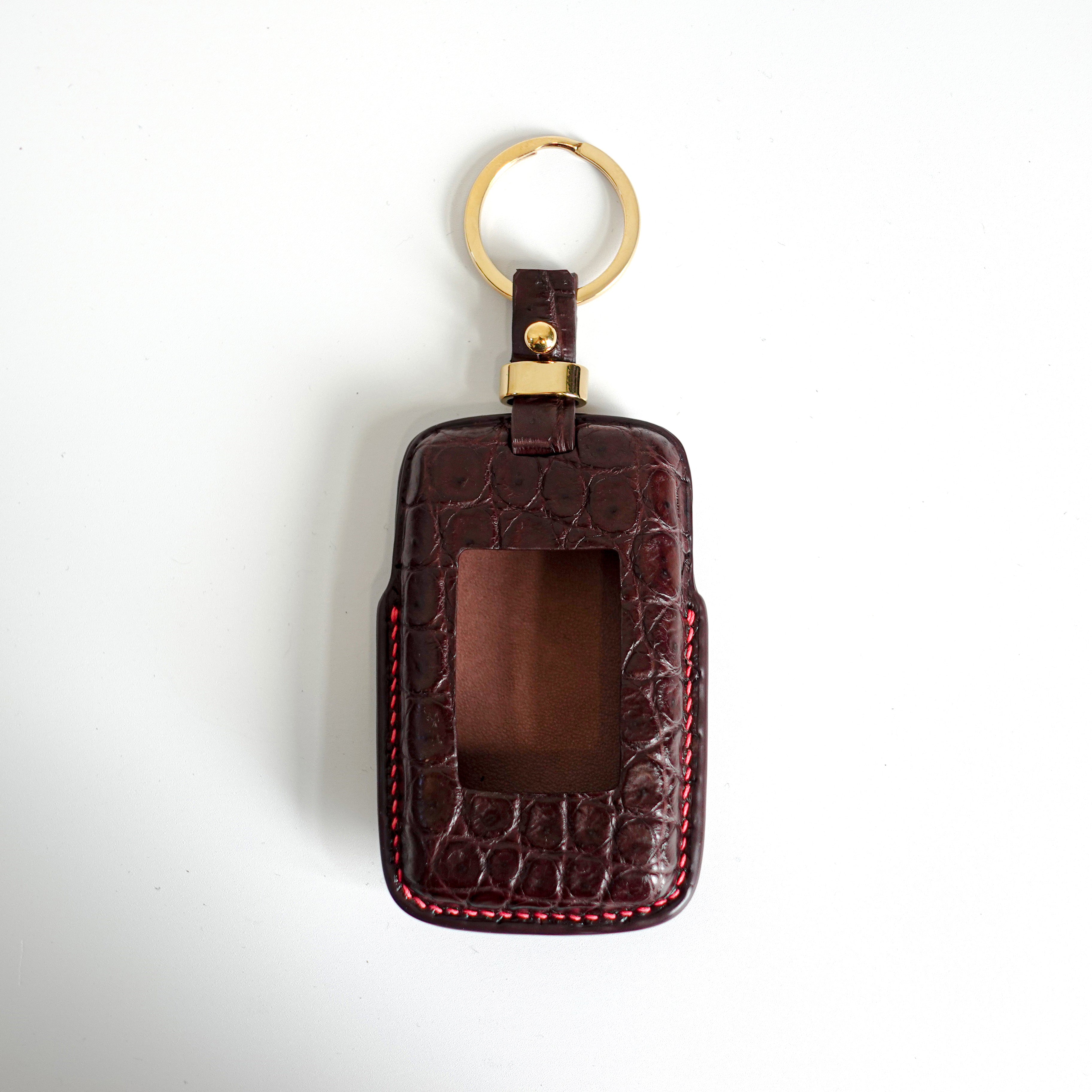 BROWN HANDMADE LEATHER KEY CASE FOR LAND ROVER