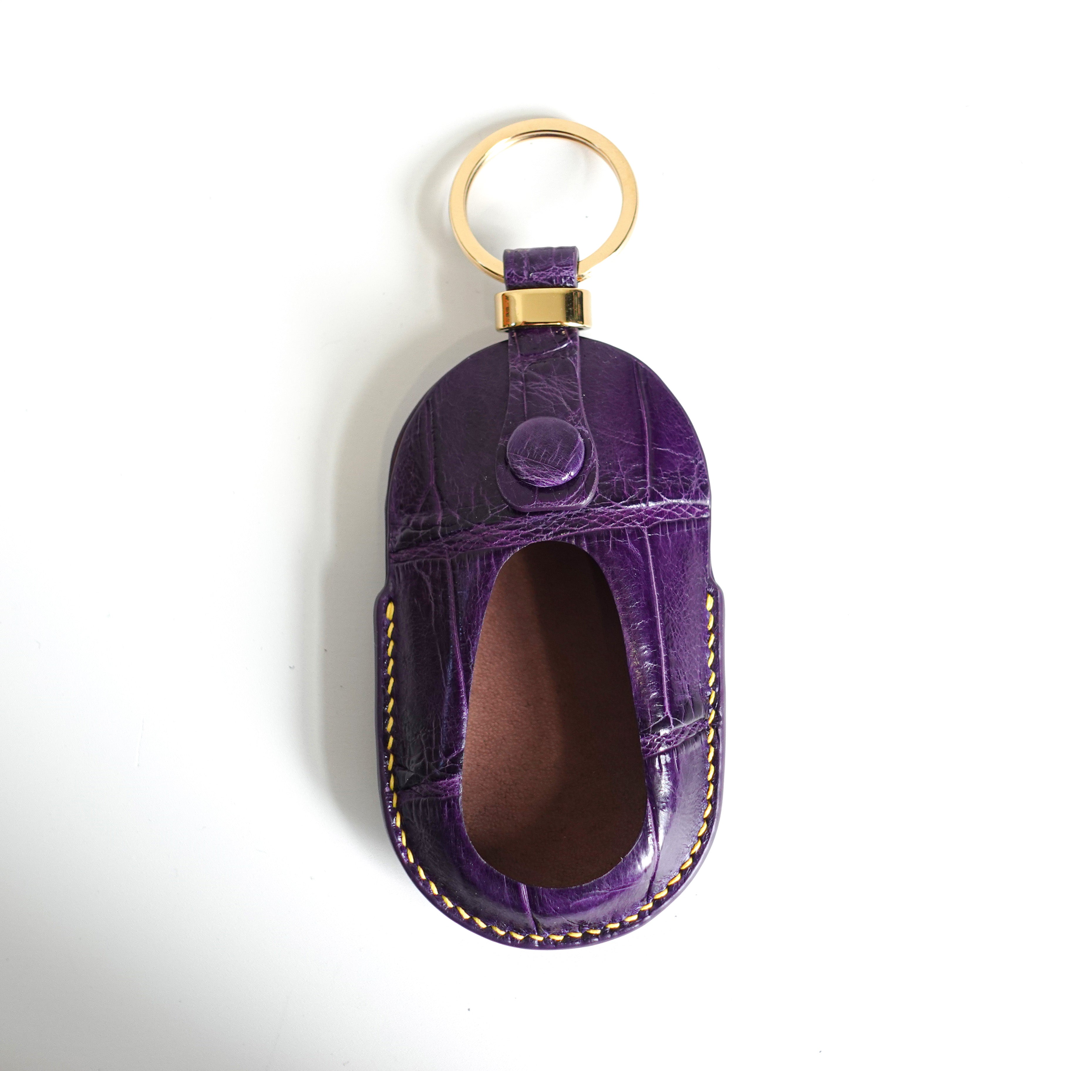 PURPLE HANDMADE LEATHER KEY CASE FOR MERCEDES
