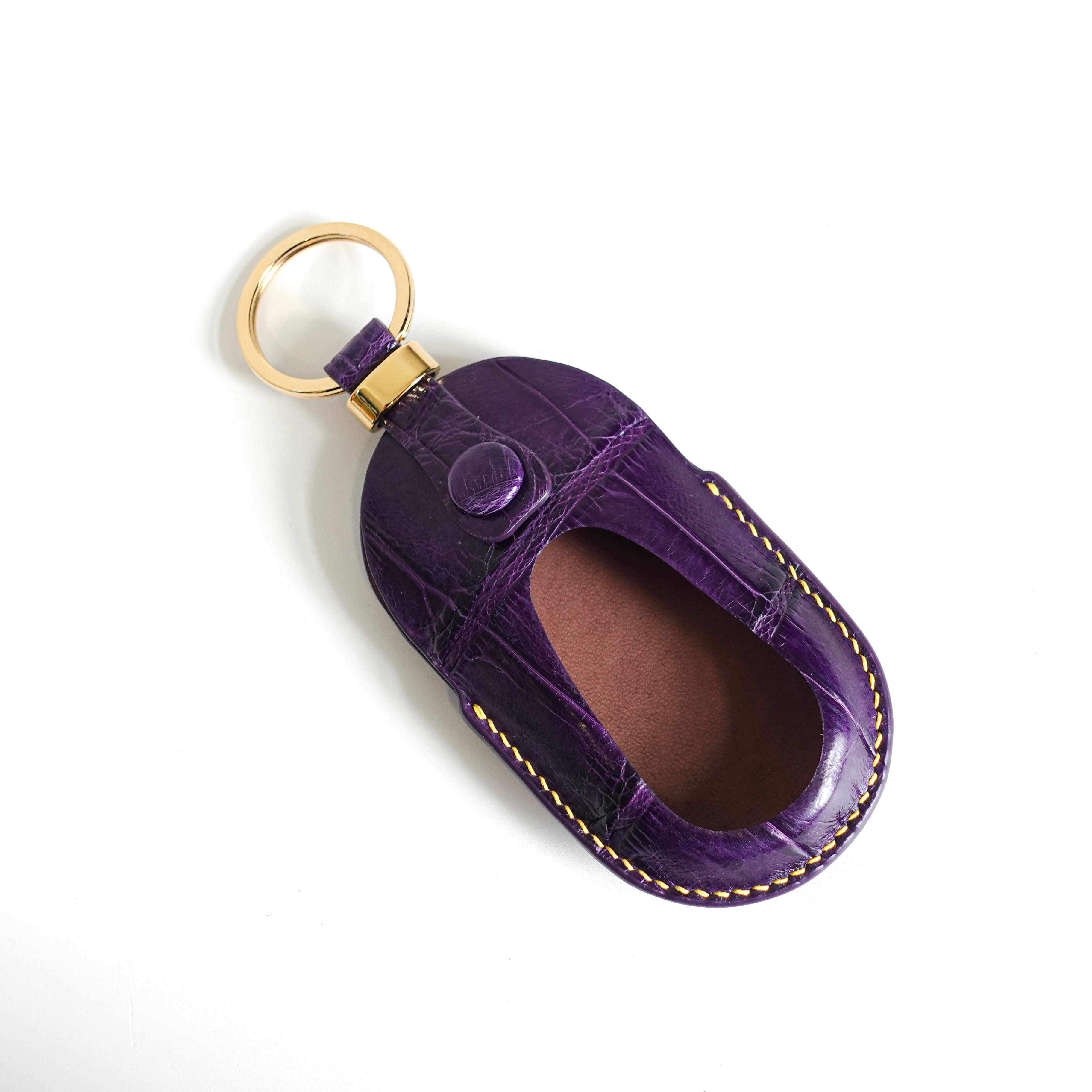 PURPLE HANDMADE LEATHER KEY CASE FOR MERCEDES