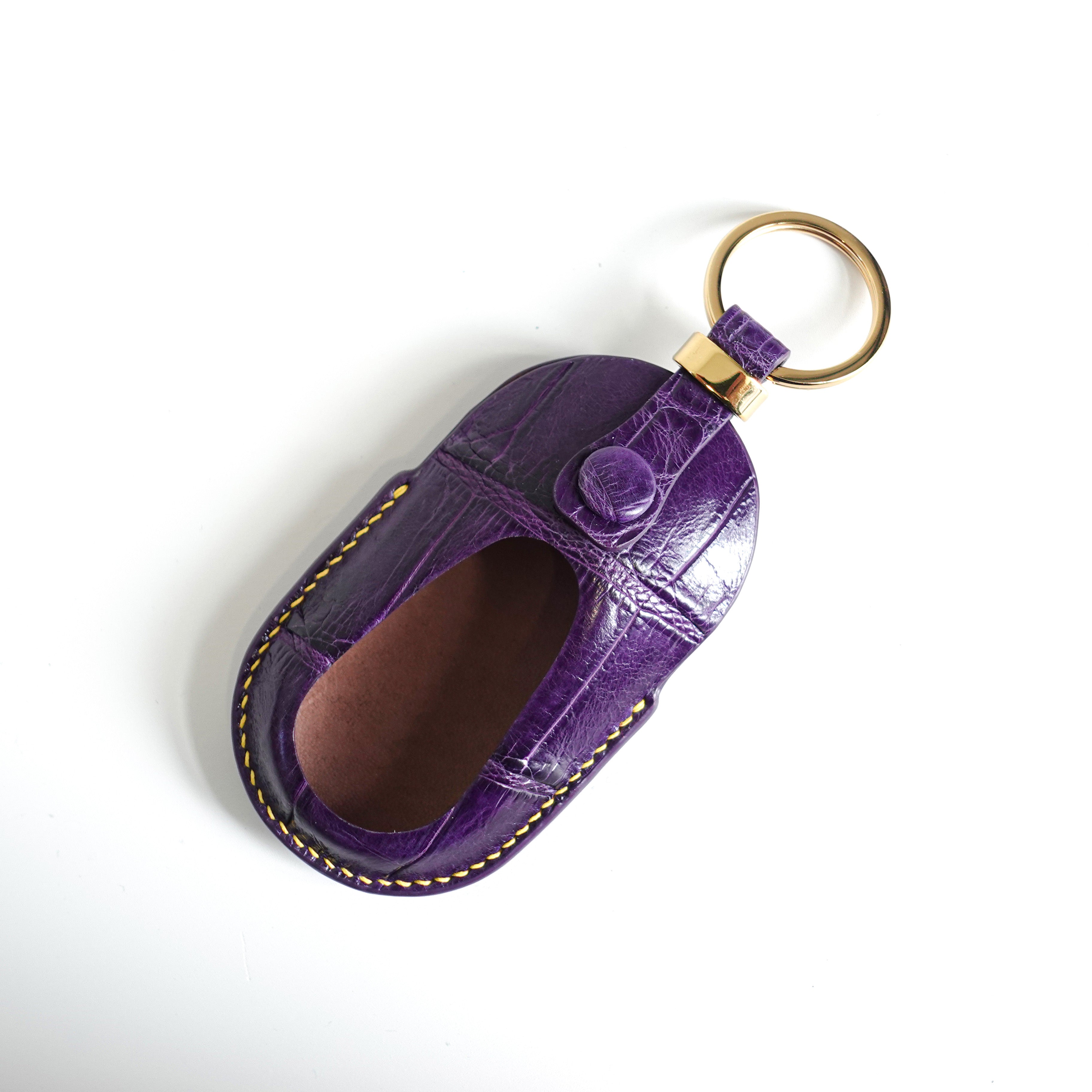 PURPLE HANDMADE LEATHER KEY CASE FOR MERCEDES