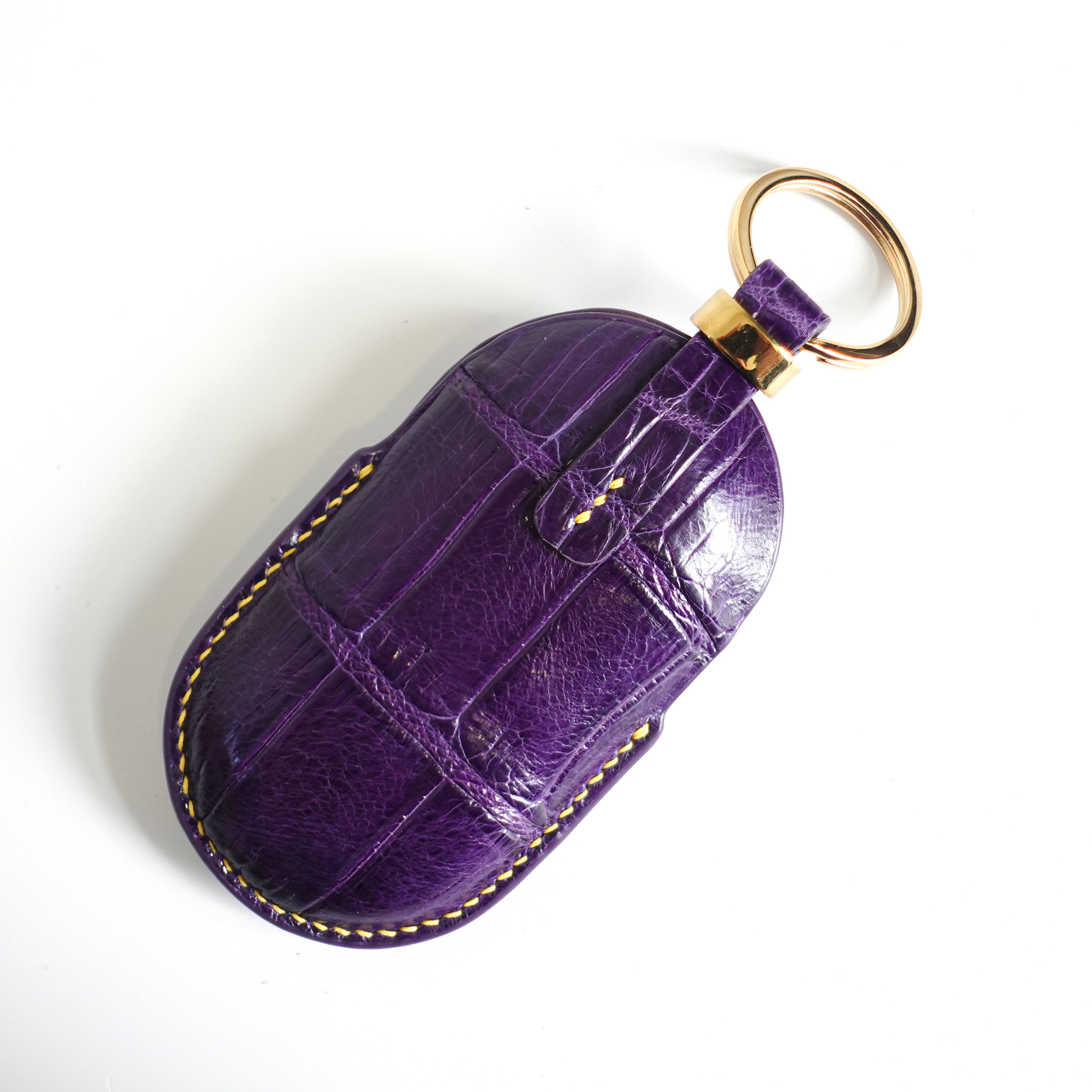 PURPLE HANDMADE LEATHER KEY CASE FOR MERCEDES