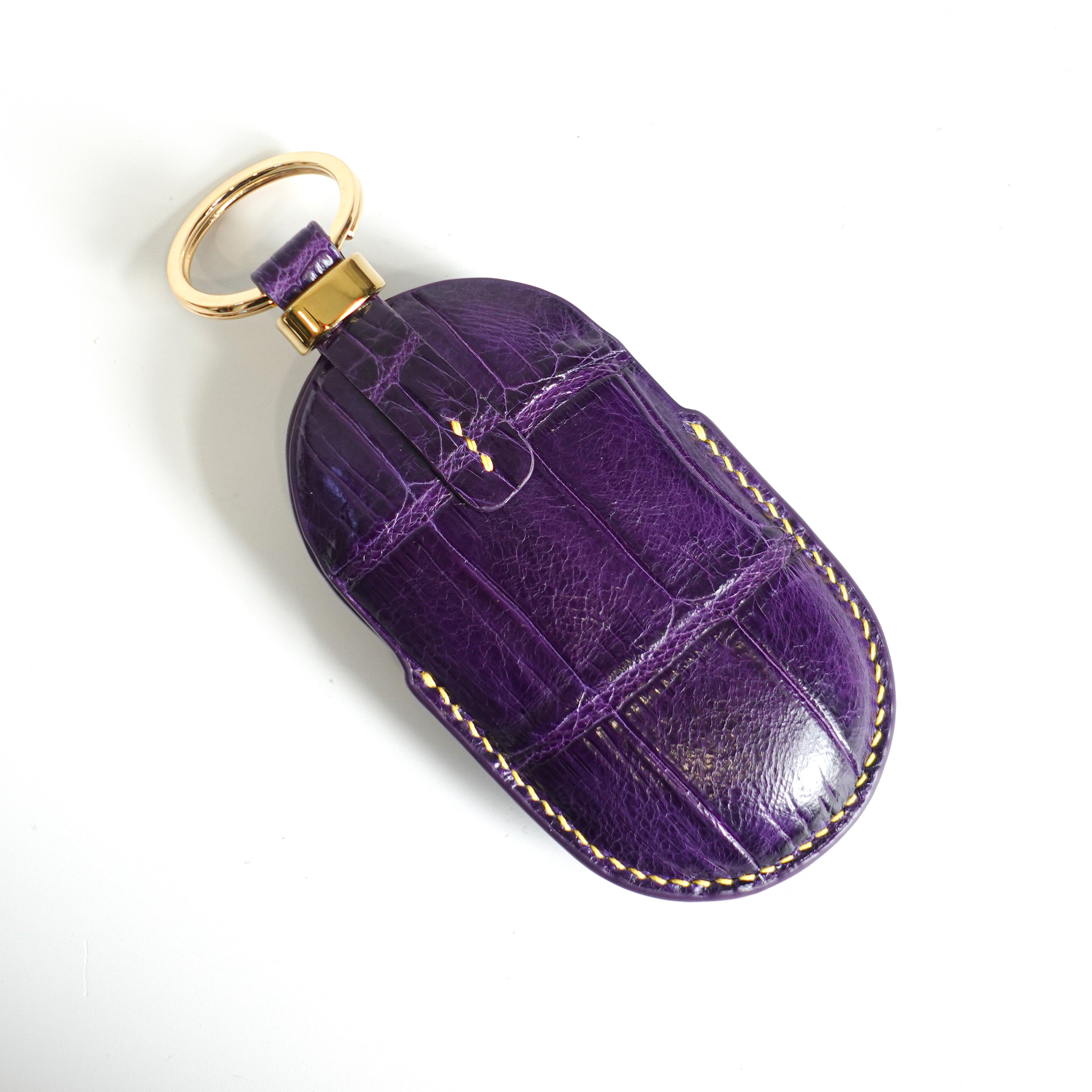 PURPLE HANDMADE LEATHER KEY CASE FOR MERCEDES