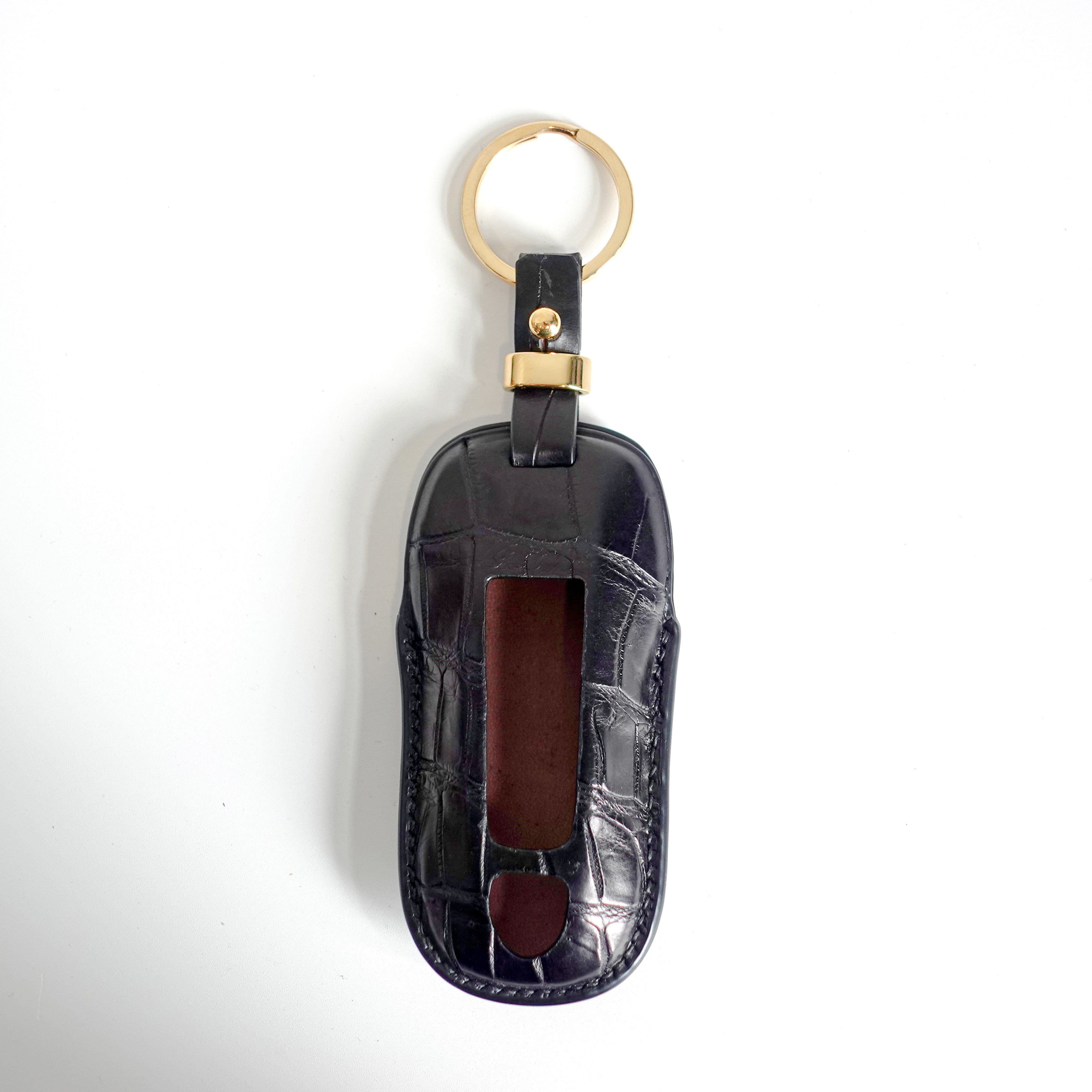 BLACK HANDMADE LEATHER KEY CASE FOR PORCHES
