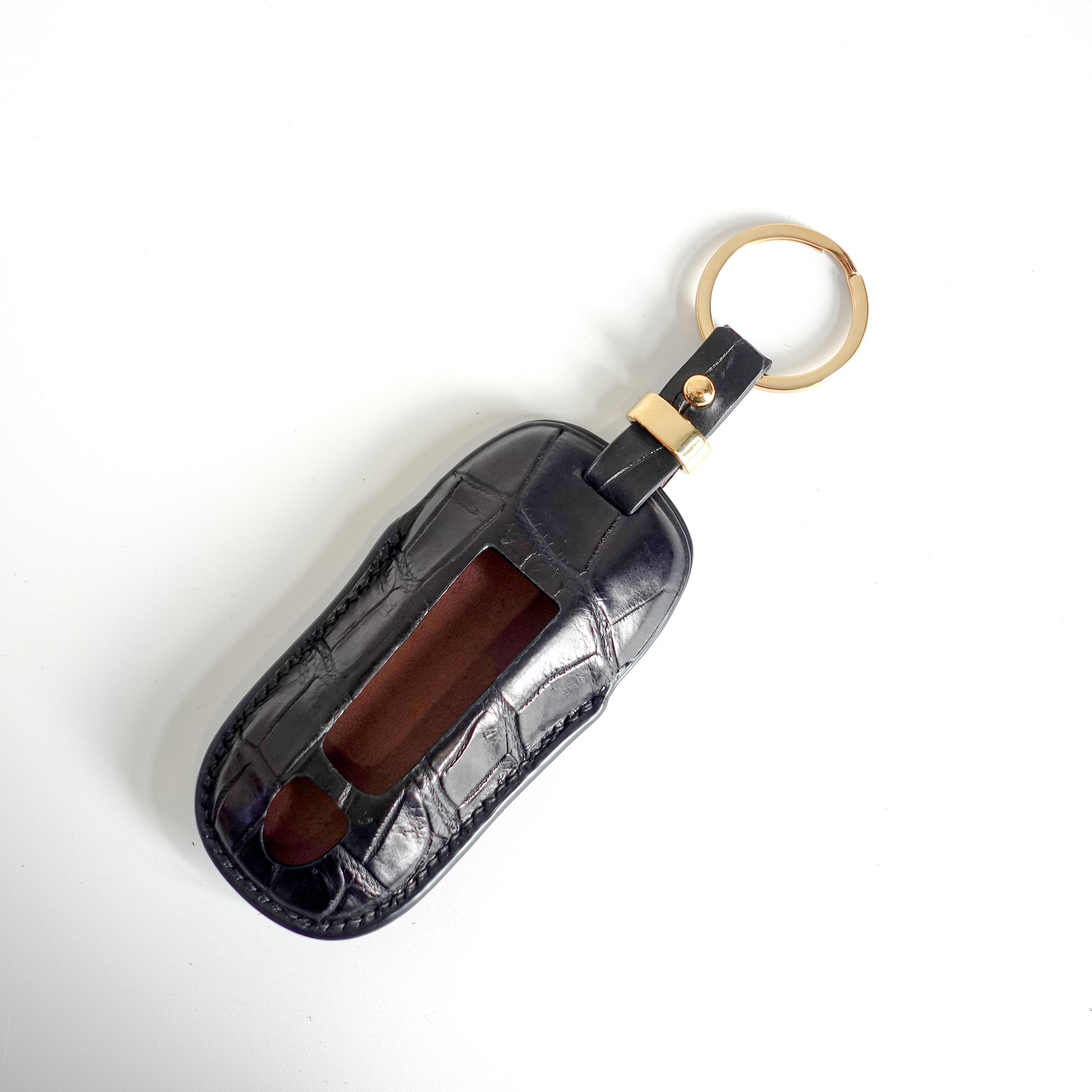 BLACK HANDMADE LEATHER KEY CASE FOR PORCHES