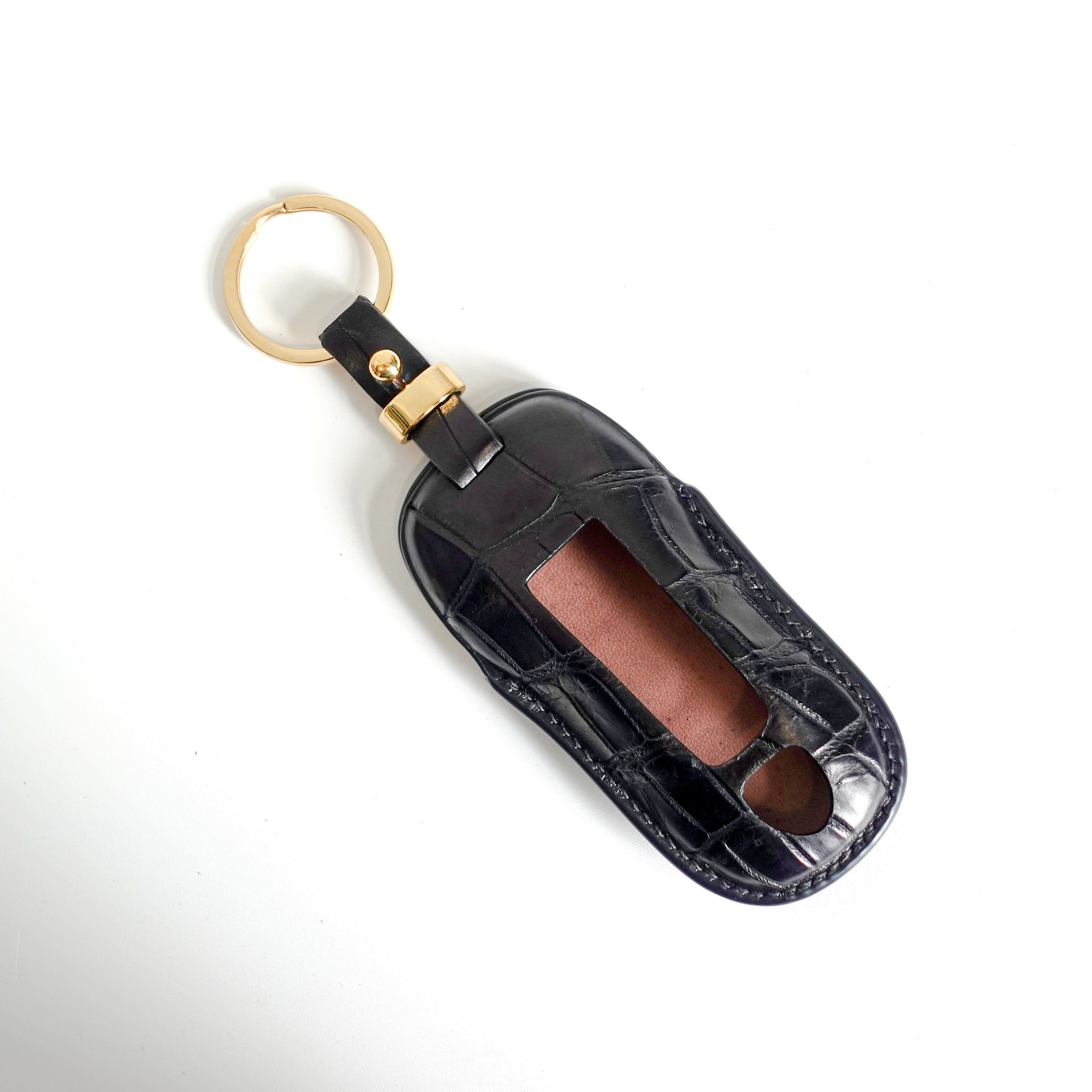 BLACK HANDMADE LEATHER KEY CASE FOR PORCHES