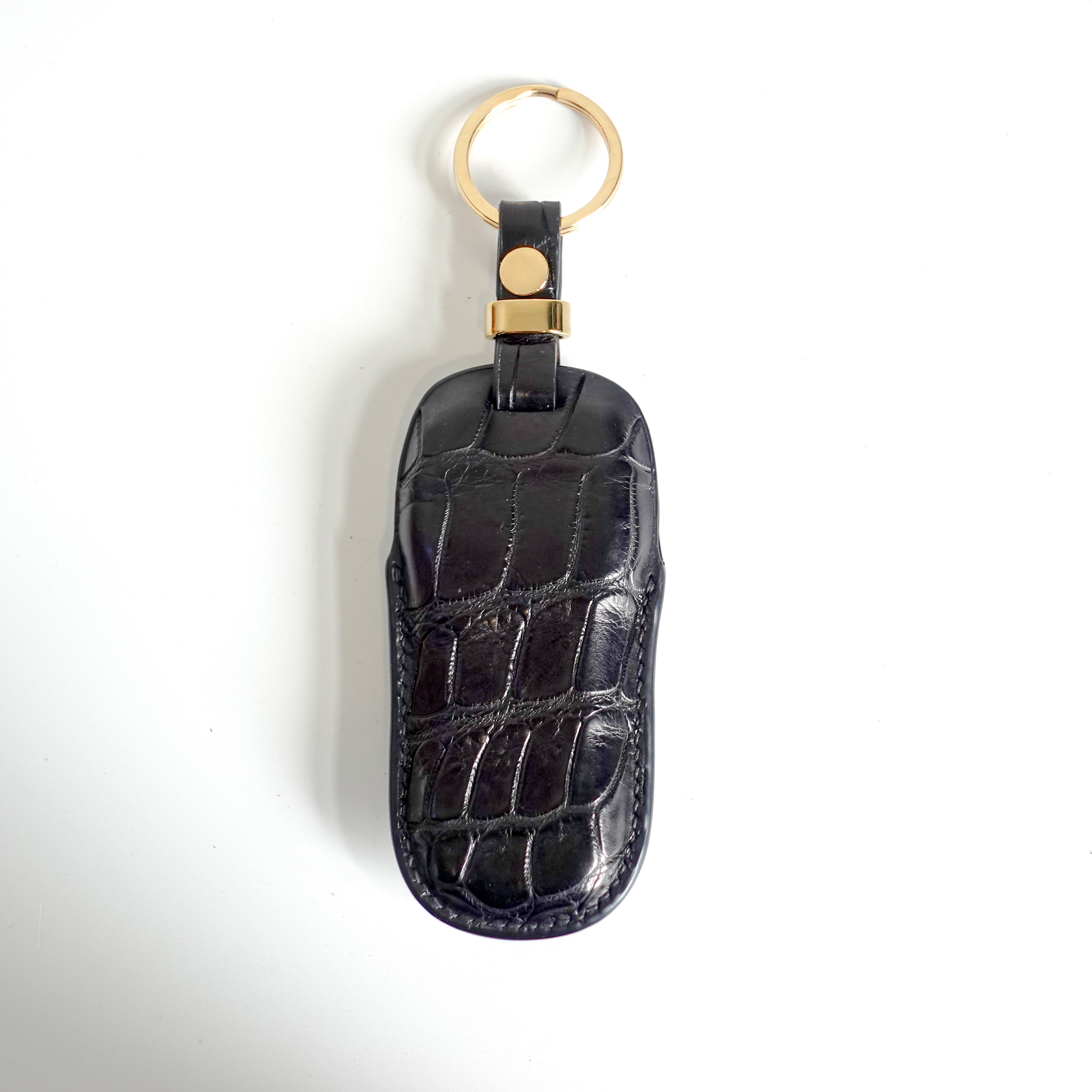 BLACK HANDMADE LEATHER KEY CASE FOR PORCHES