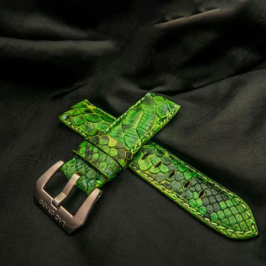 GREEN PYTHON LEATHER STRAP