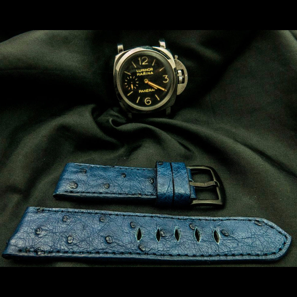 BLUE OSTRICH LEATHER STRAP