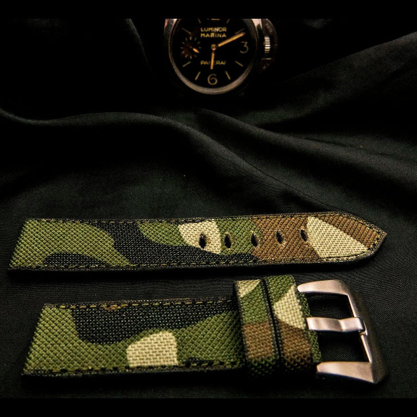 CAMO DENIM LEATHER STRAP