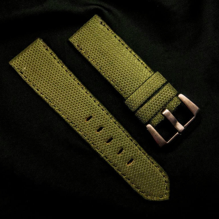 GREEN DENIM LEATHER STRAP