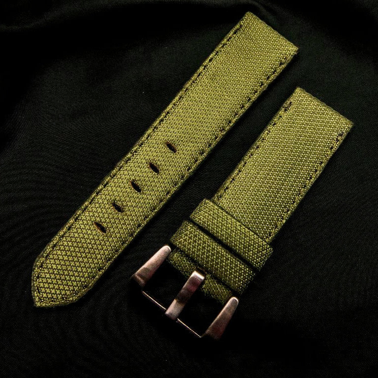 GREEN DENIM LEATHER STRAP