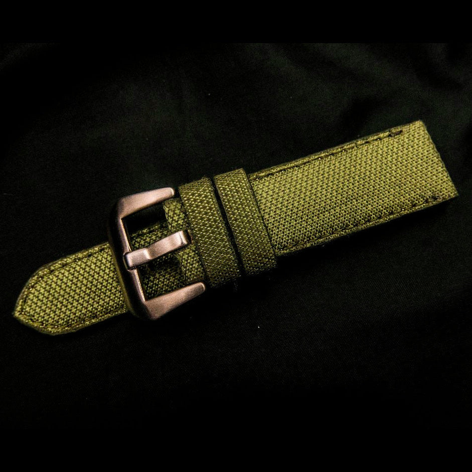 GREEN DENIM LEATHER STRAP