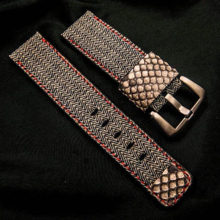 GREY DENIM LEATHER STRAP