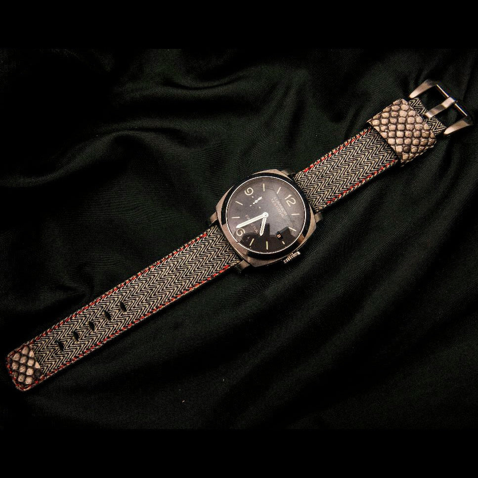 GREY DENIM LEATHER STRAP