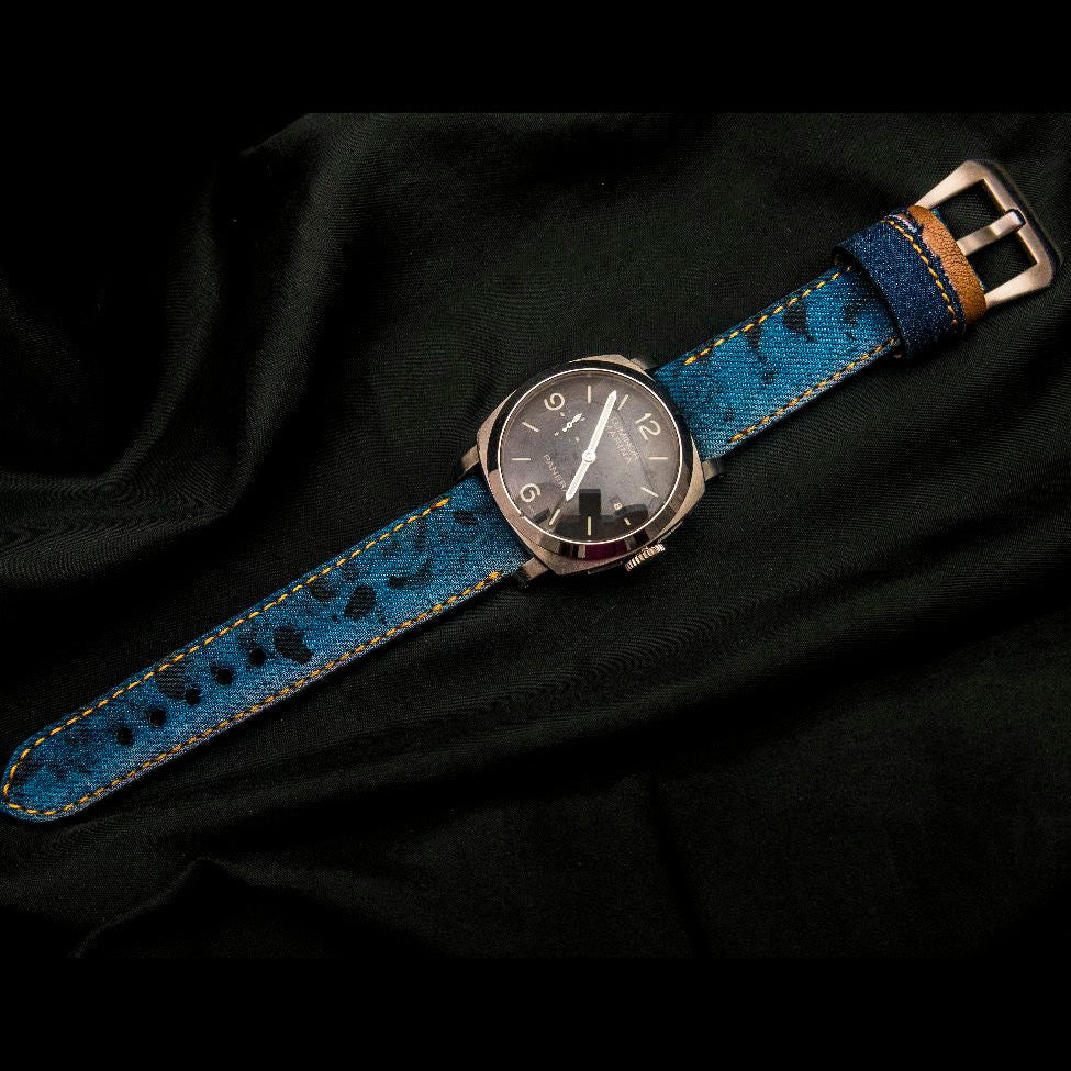 BLUE DENIM LEATHER STRAP