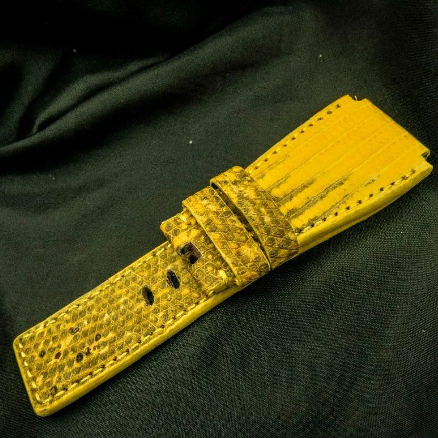 YELLOW LIZARD LEATHER STRAP