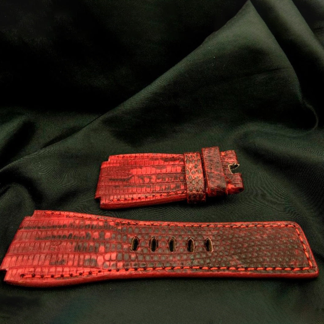 RED LIZARD LEATHER STRAP