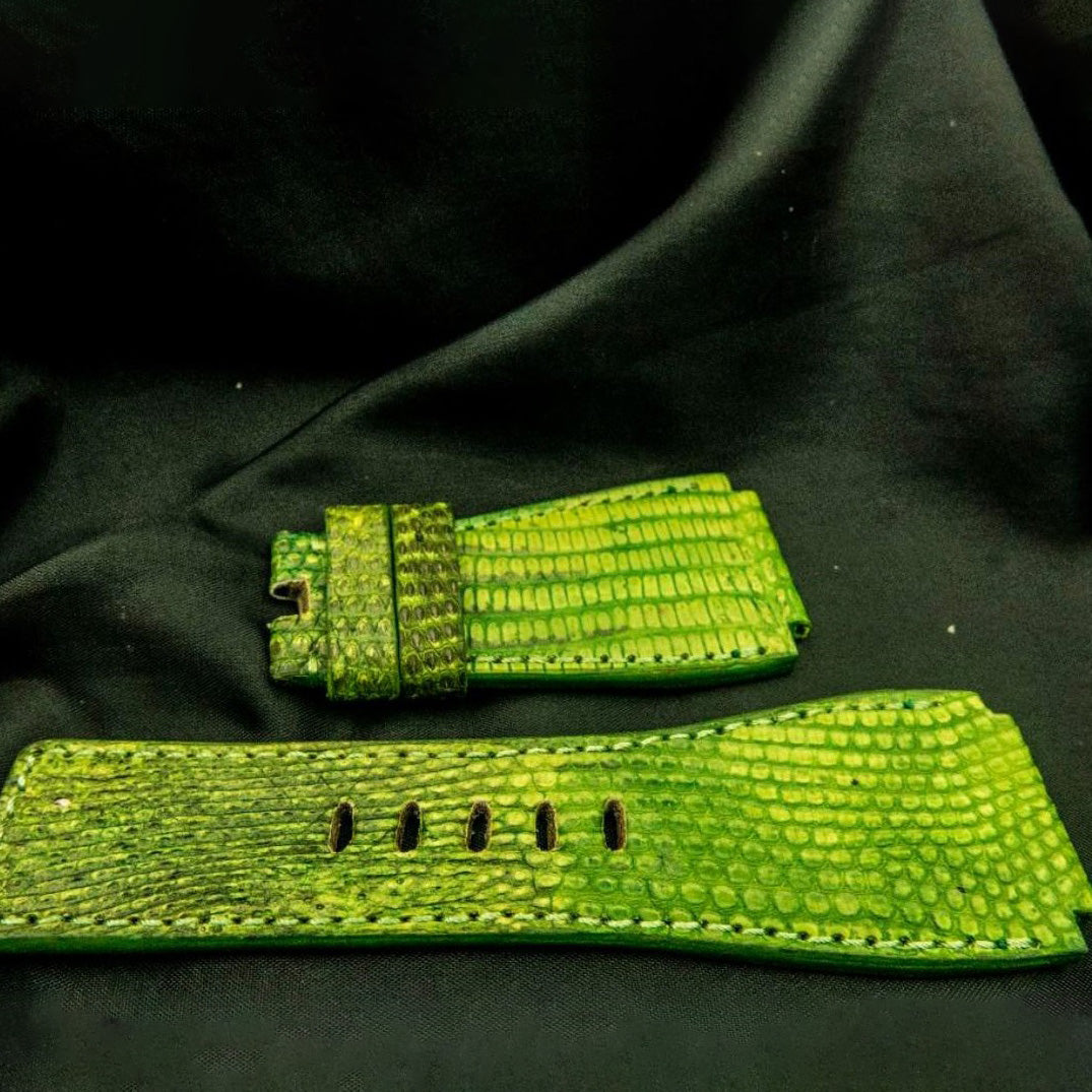 GREEN LIZARD LEATHER STRAP