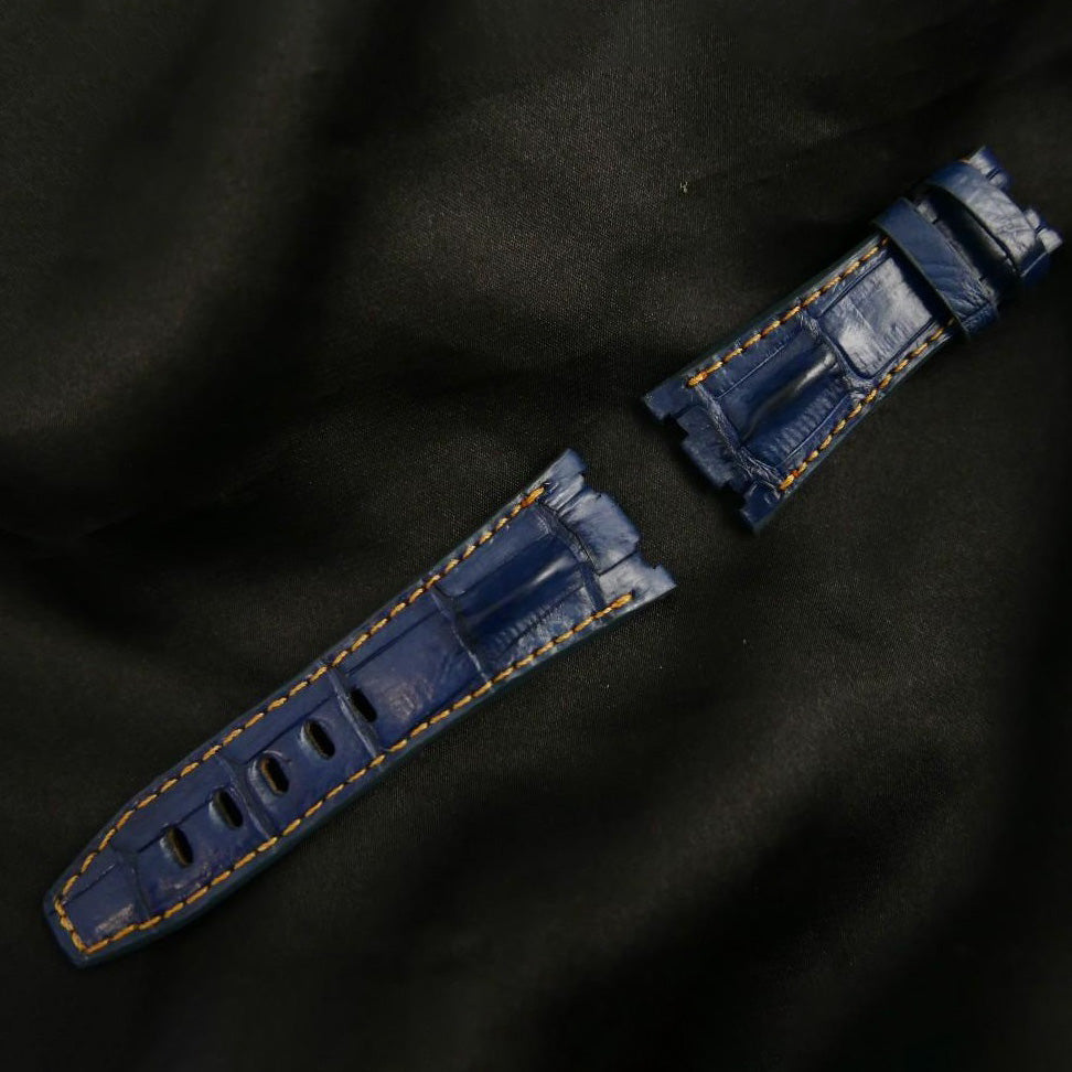 BLUE CROCODILE HORNBACK LEATHER STRAP
