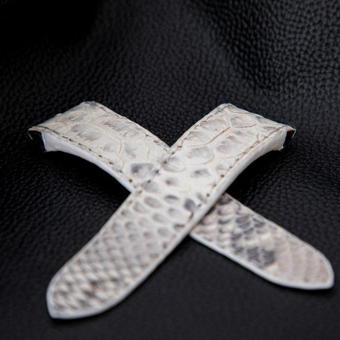 WHITE PYTHON LEATHER STRAP