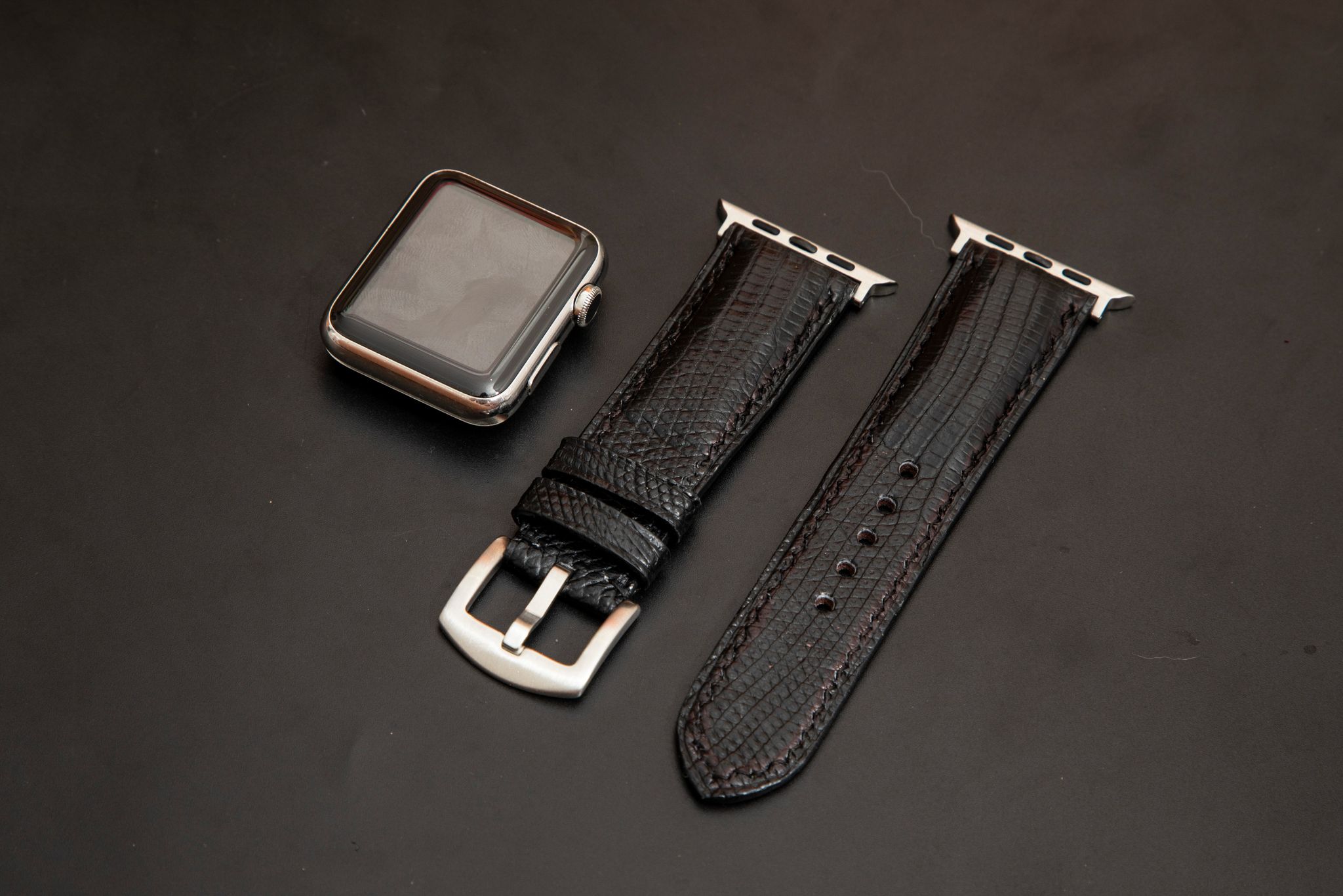 BLACK LIZARD LEATHER STRAP
