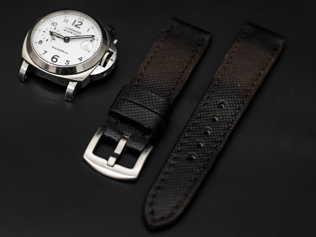 BROWN&BLACK CALF LEATHER STRAP