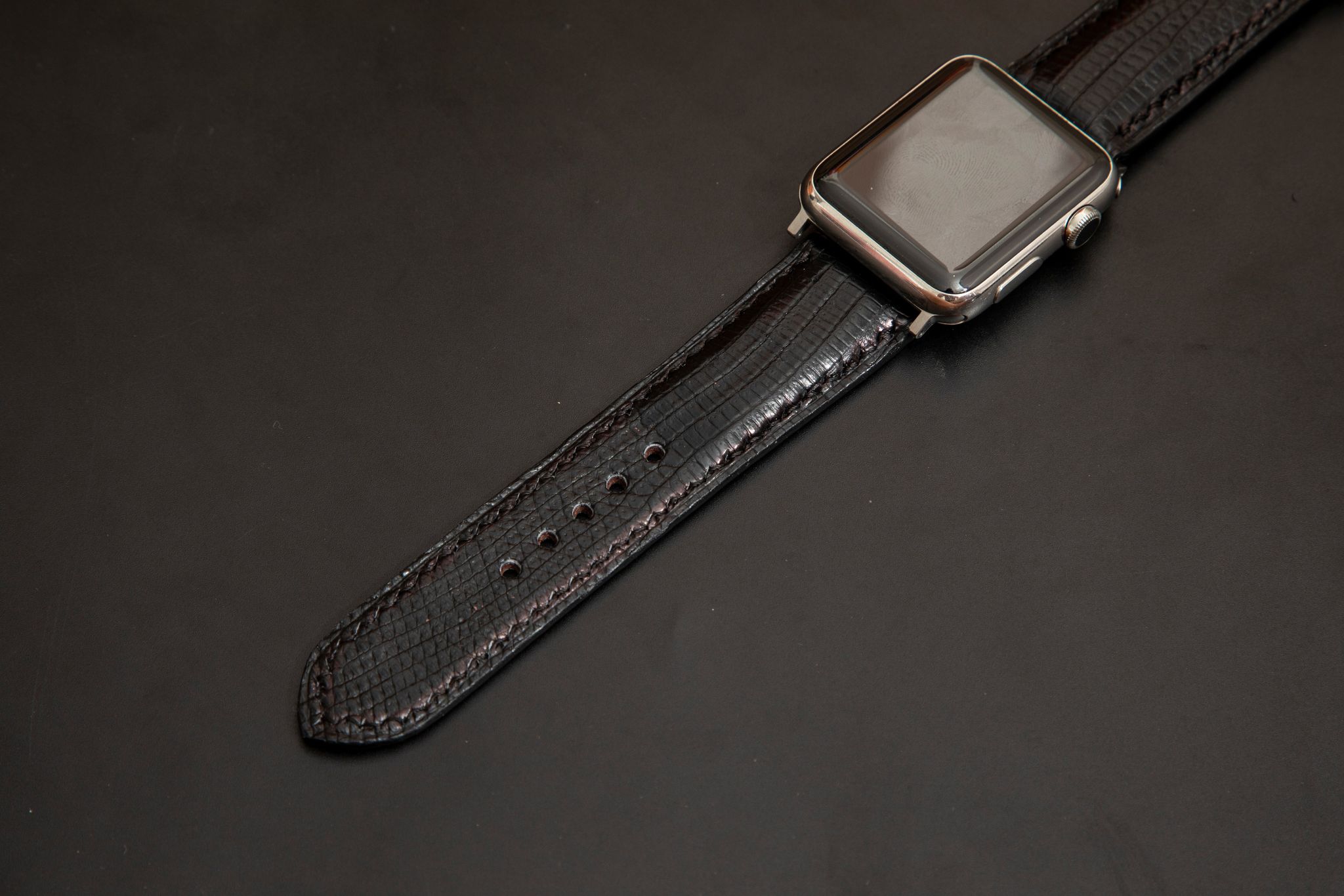 BLACK LIZARD LEATHER STRAP