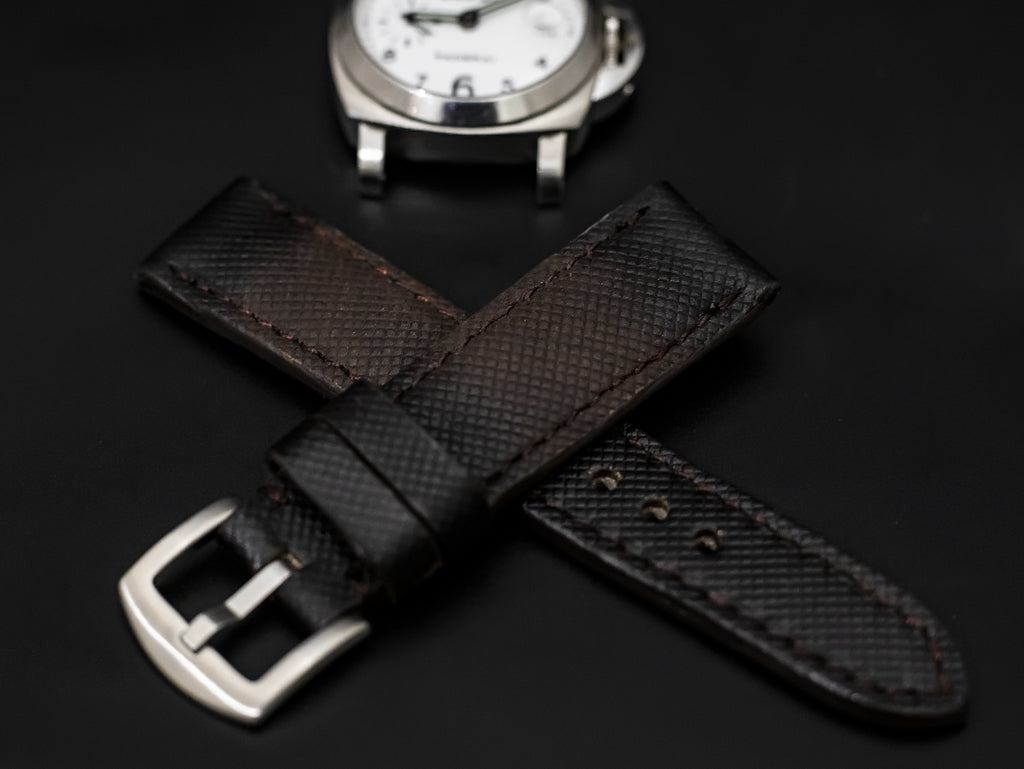BROWN&BLACK CALF LEATHER STRAP