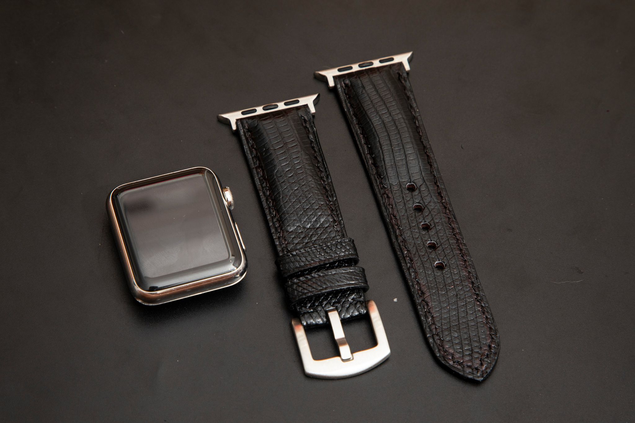 BLACK LIZARD LEATHER STRAP