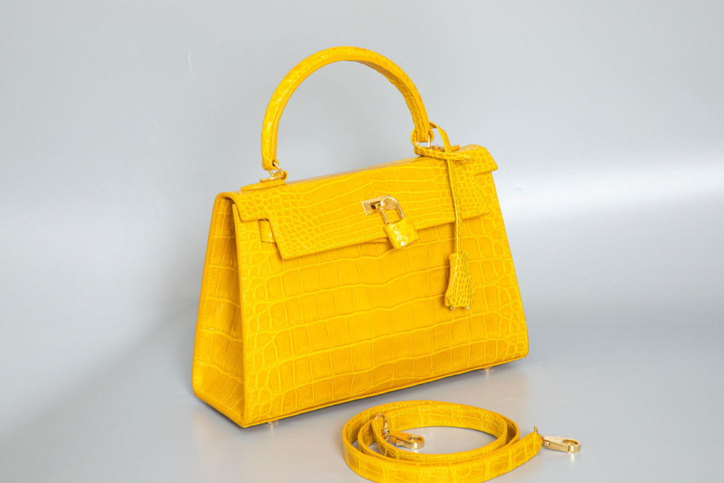 Yellow store crocodile bag