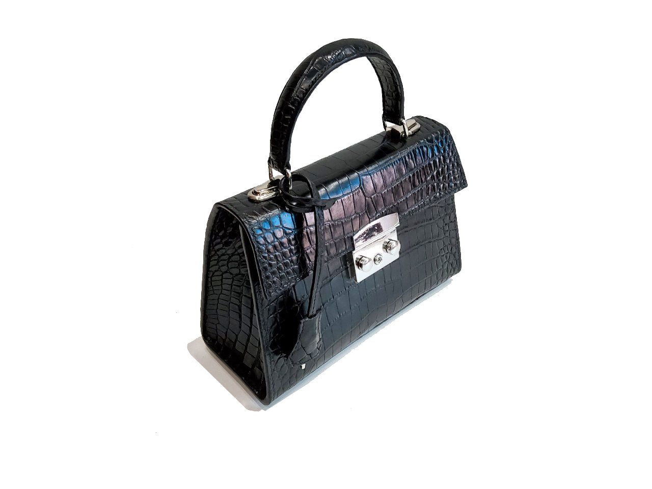 BLACK HANDMADE GENUINE CROCODILE BAG