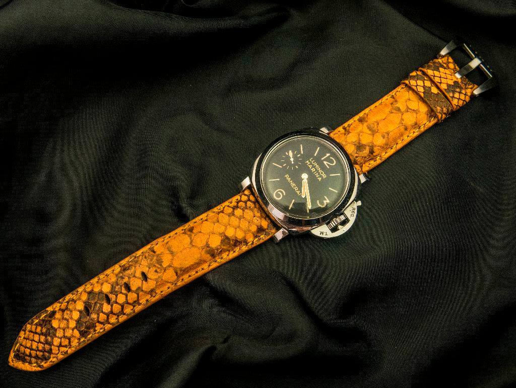 YELLOW PYTHON LEATHER STRAP - Lac Crado